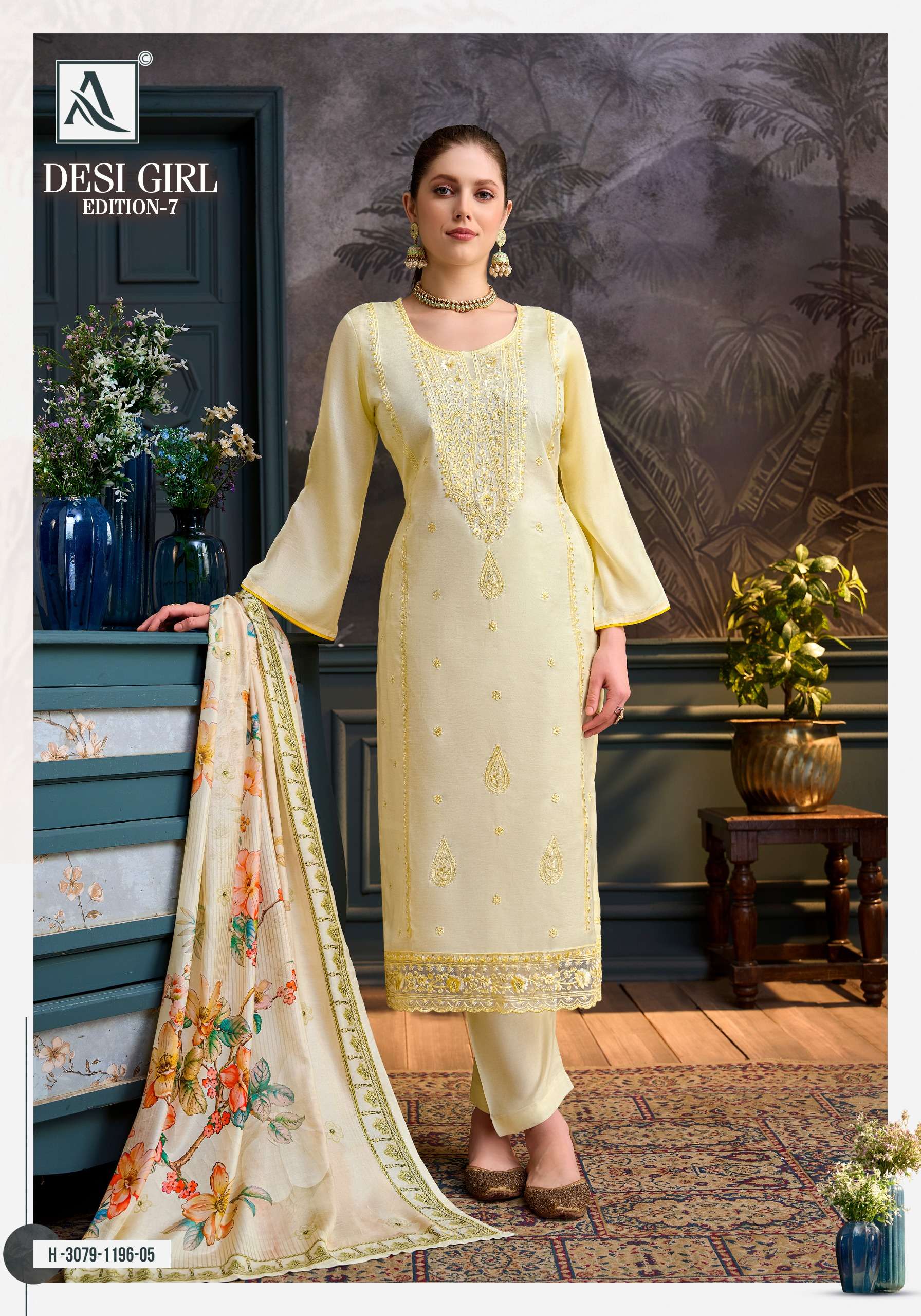 ALOK SUITS DESI GIRL EDITION 7 VISCOSE EMBROIDERY DESIGNER WORK SUIT
