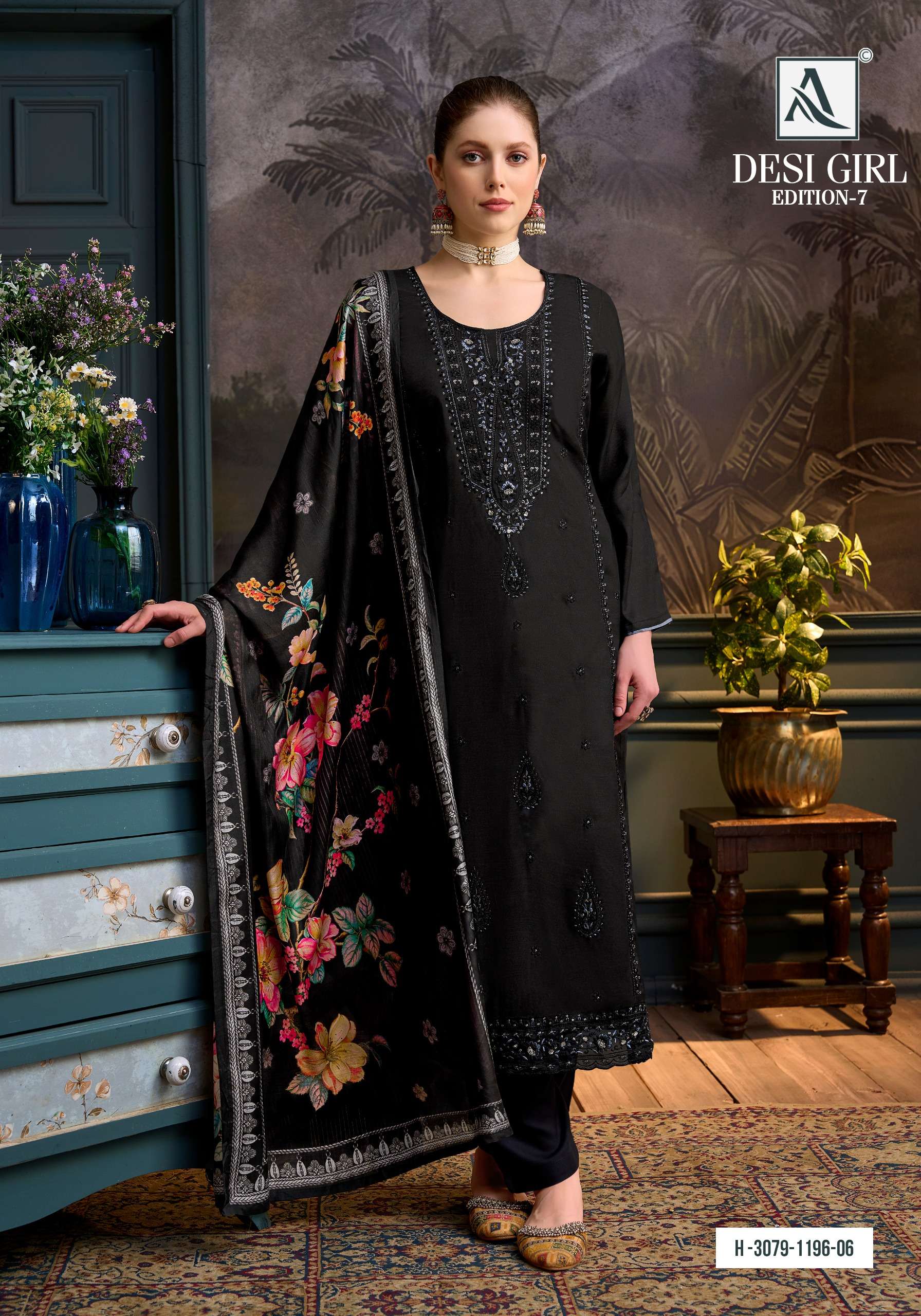 ALOK SUITS DESI GIRL EDITION 7 VISCOSE EMBROIDERY DESIGNER WORK SUIT