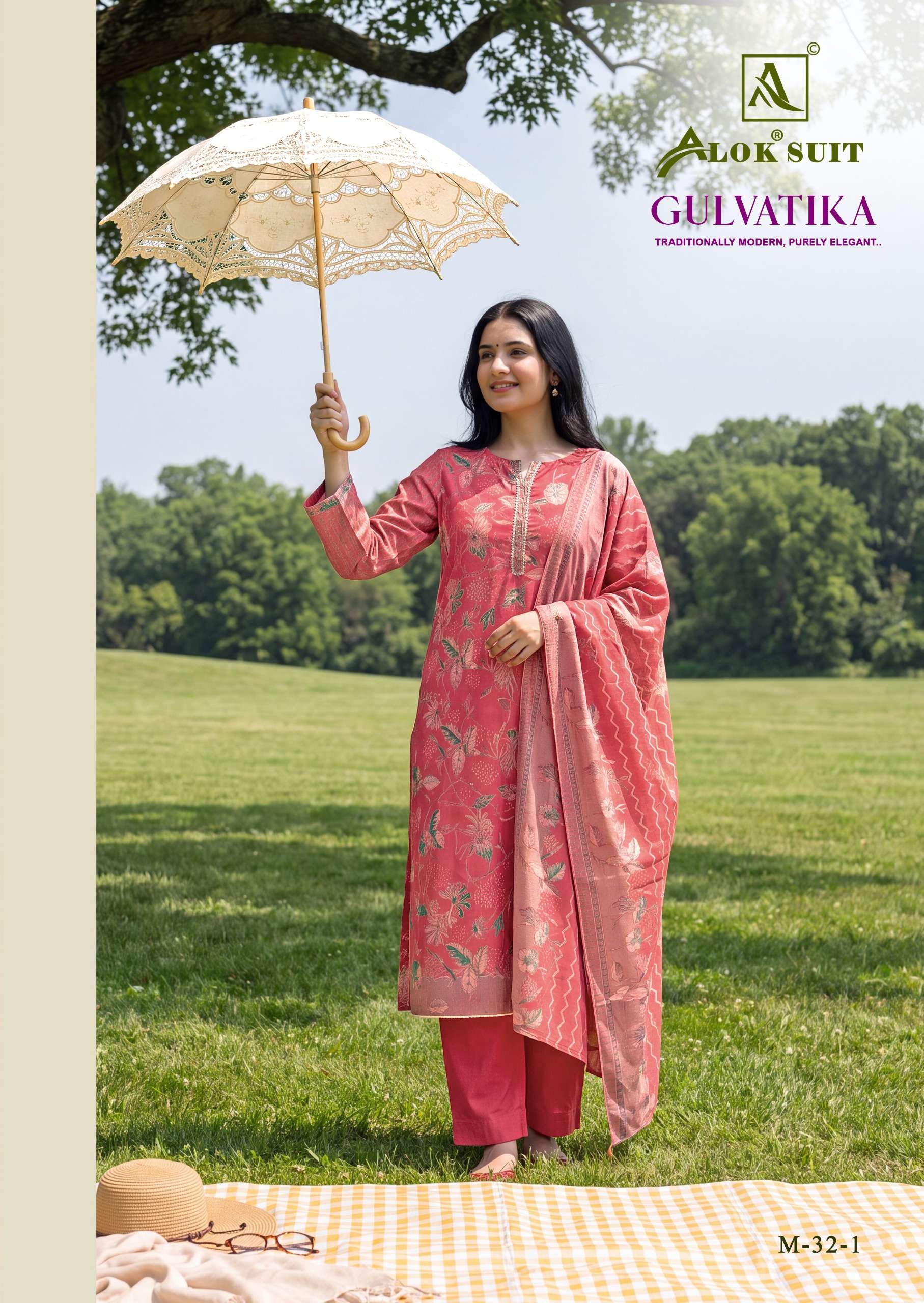 ALOK SUITS GULVATIKA MODAL PRINT FABRIC FANCY WORKS SUIT