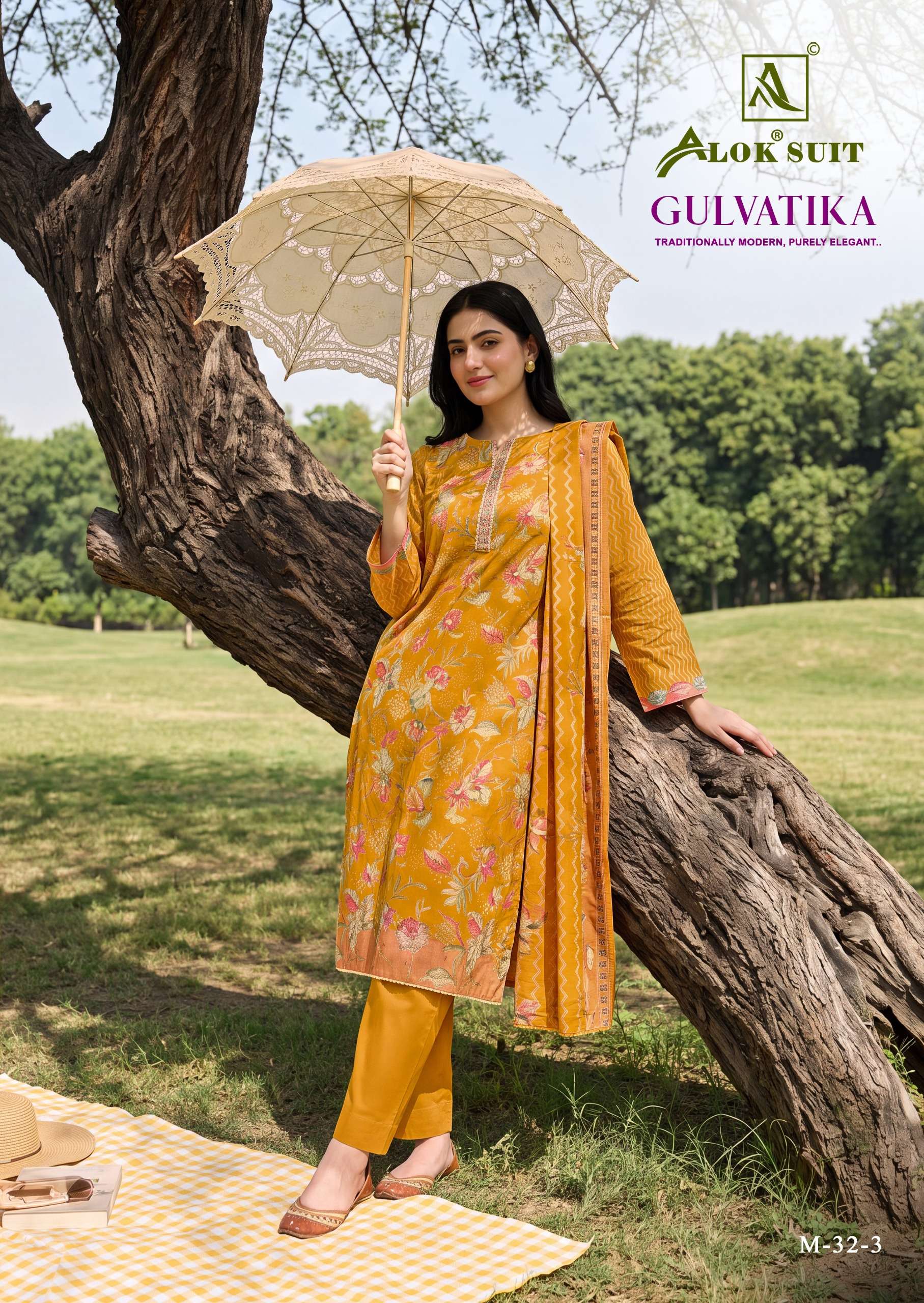 ALOK SUITS GULVATIKA MODAL PRINT FABRIC FANCY WORKS SUIT