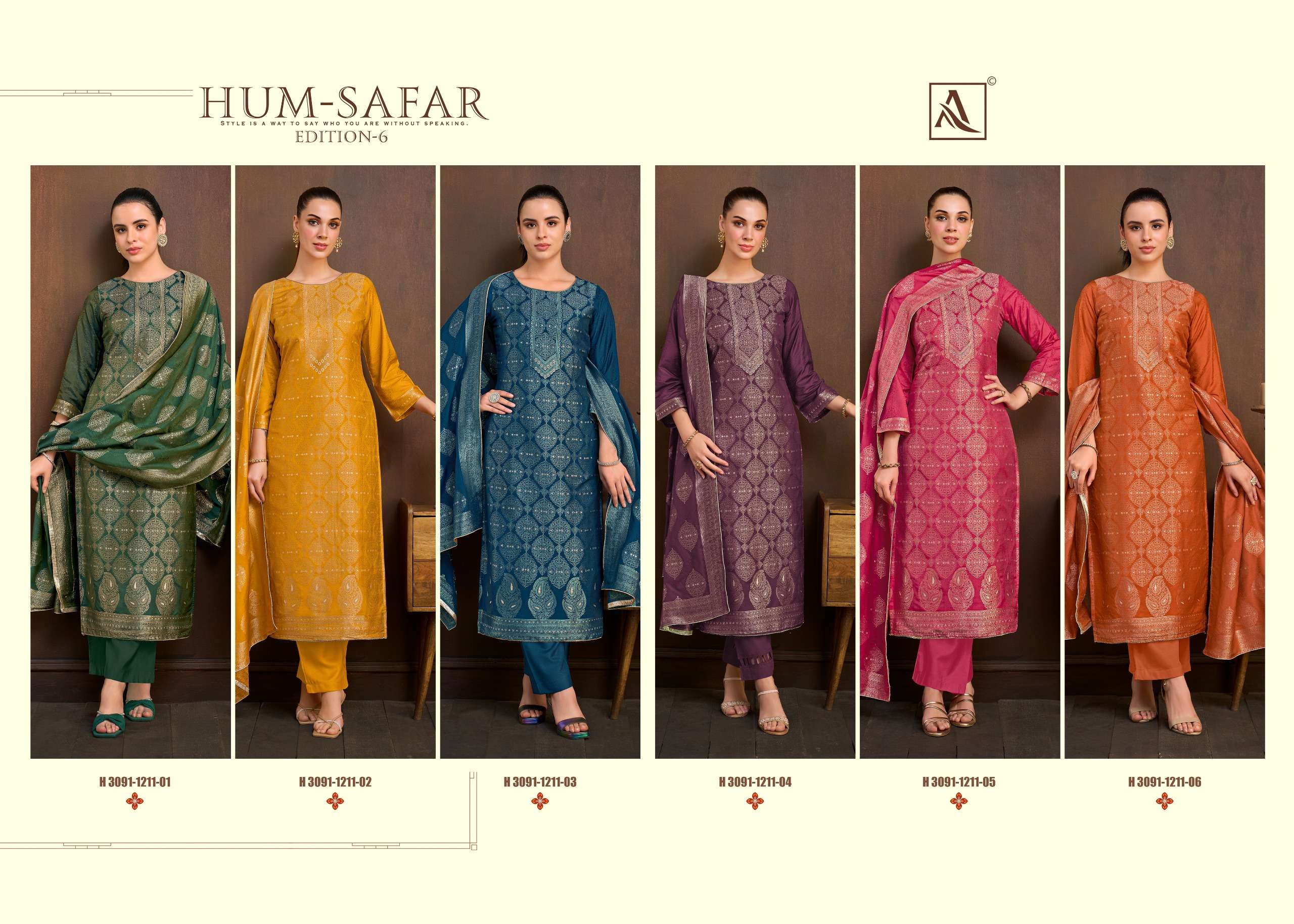 ALOK SUITS HUMSAFAR EDITION 6 VISCOSE JACQUARD DESIGNER WORKS SUIT