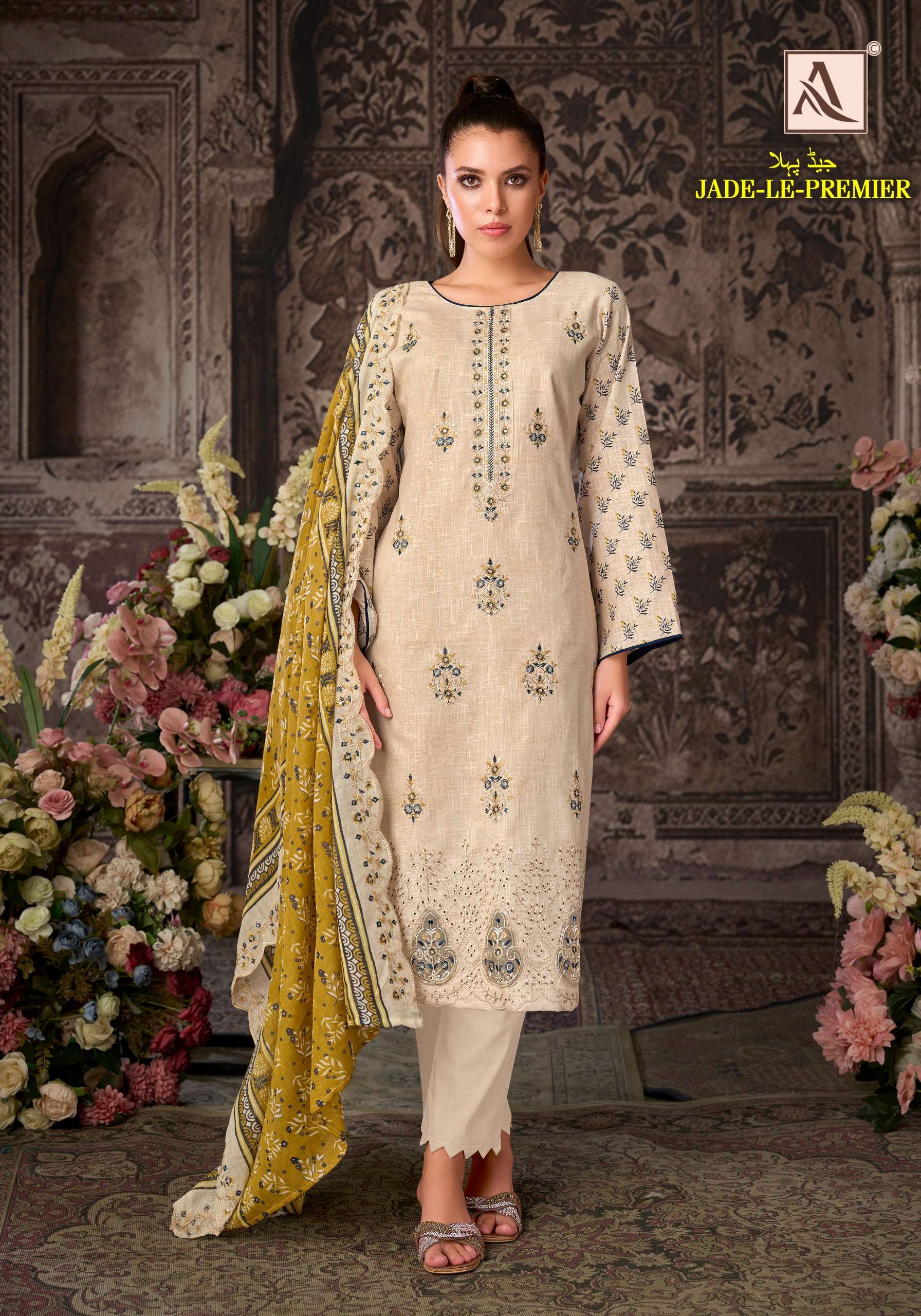 ALOK SUITS JADE LE PREMIER COTTON PRINT WITH FANCY EMBROIDERY WORK SUIT