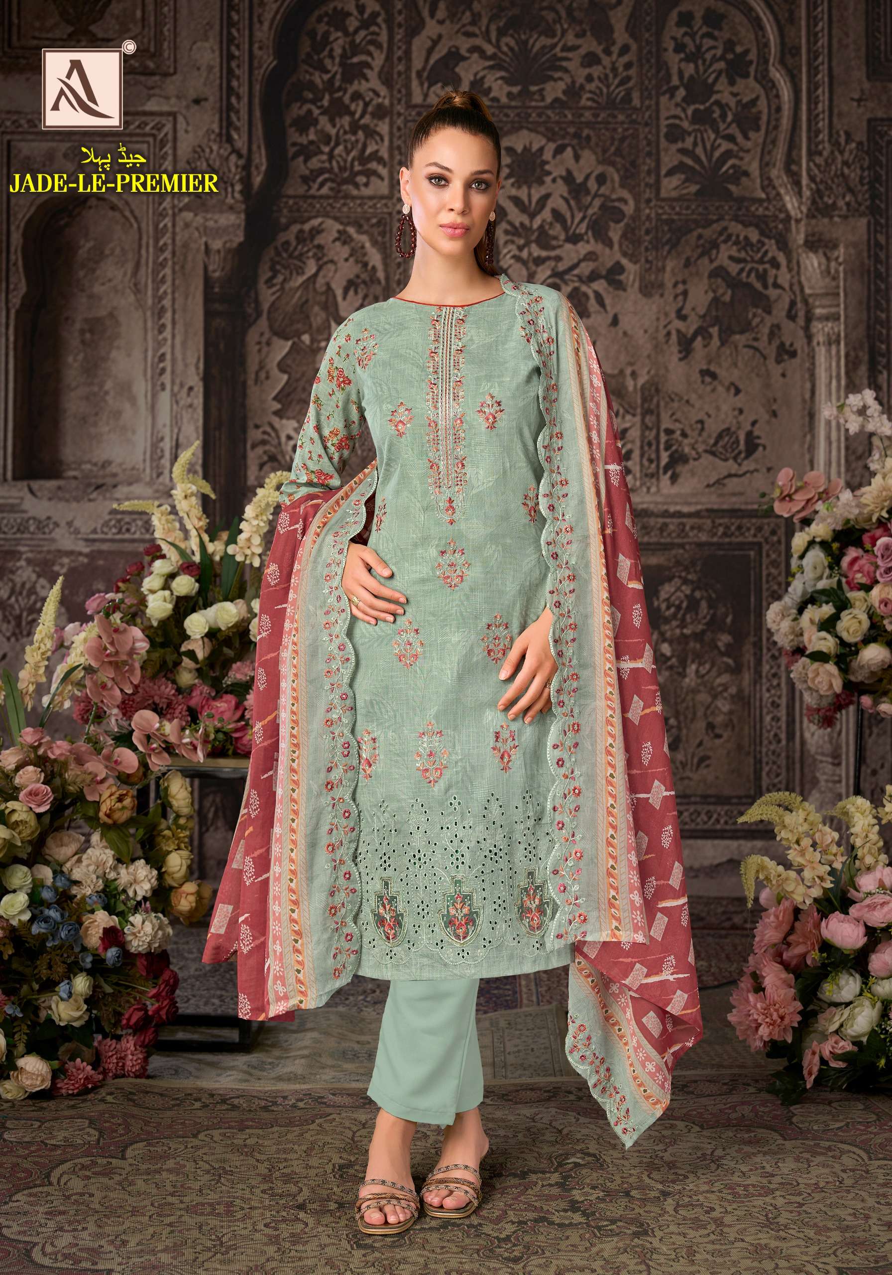 ALOK SUITS JADE LE PREMIER COTTON PRINT WITH FANCY EMBROIDERY WORK SUIT