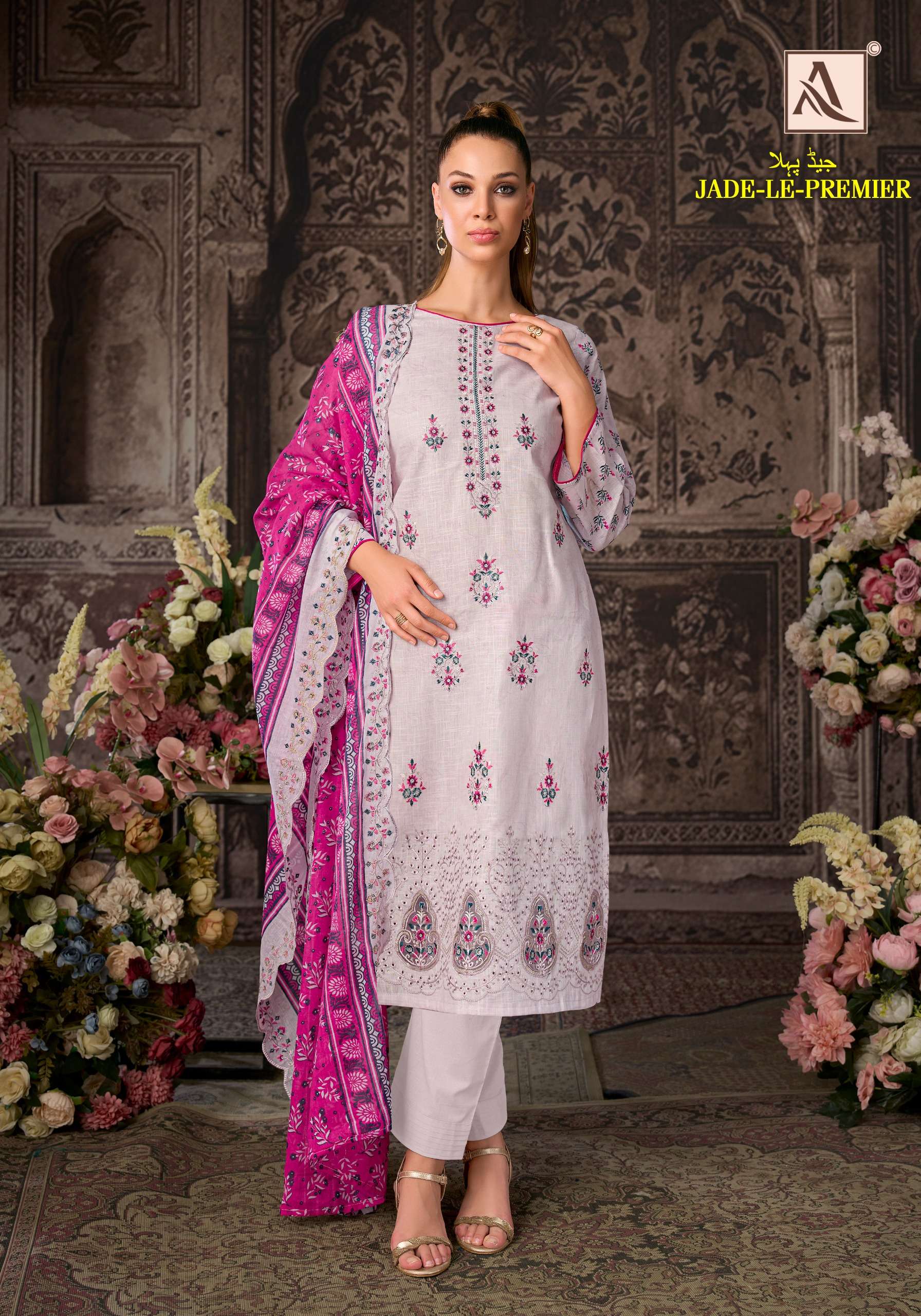 ALOK SUITS JADE LE PREMIER COTTON PRINT WITH FANCY EMBROIDERY WORK SUIT