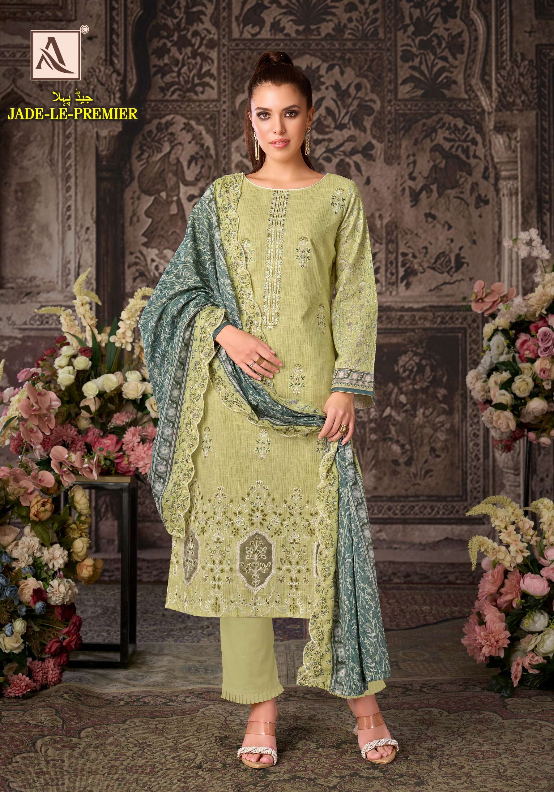 ALOK SUITS JADE LE PREMIER COTTON PRINT WITH FANCY EMBROIDERY WORK SUIT
