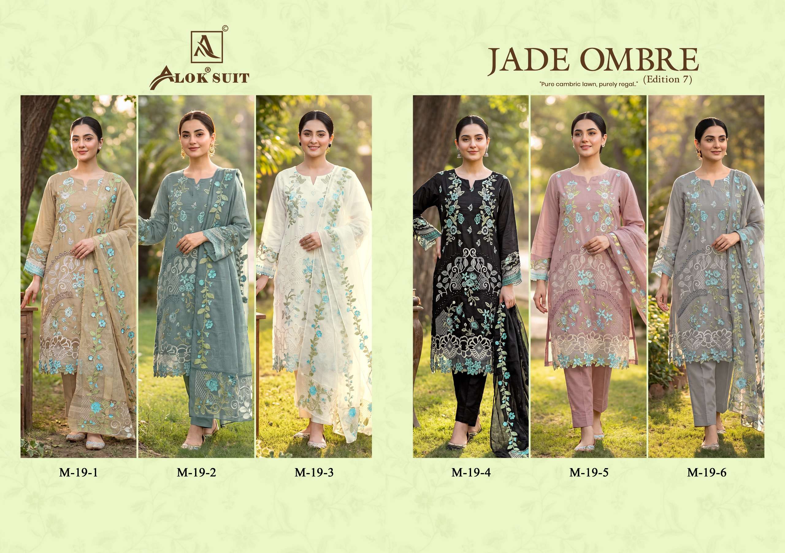 ALOK SUITS JADE OMBRE EDITION 7 LAWN COTTON FANCY EMBROIDERY WORK SUIT