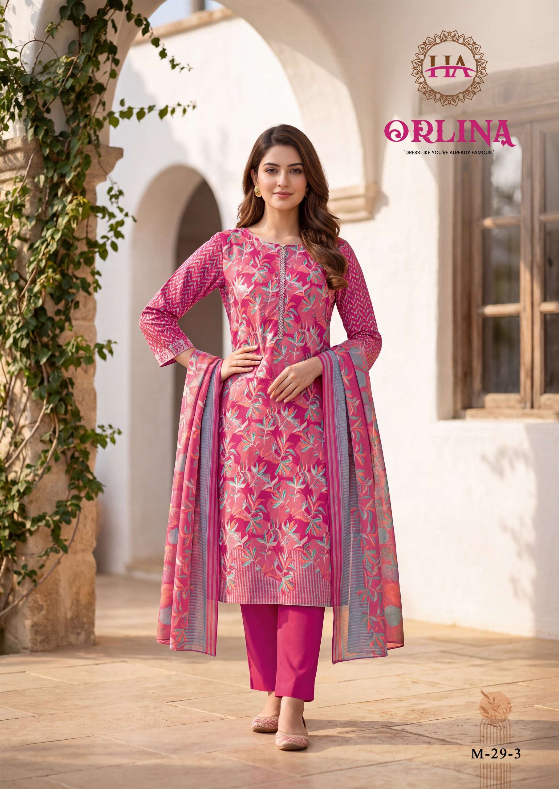 ALOK SUITS ORLINA JAM COTTON PRINT WITH FANCY WORK SUIT