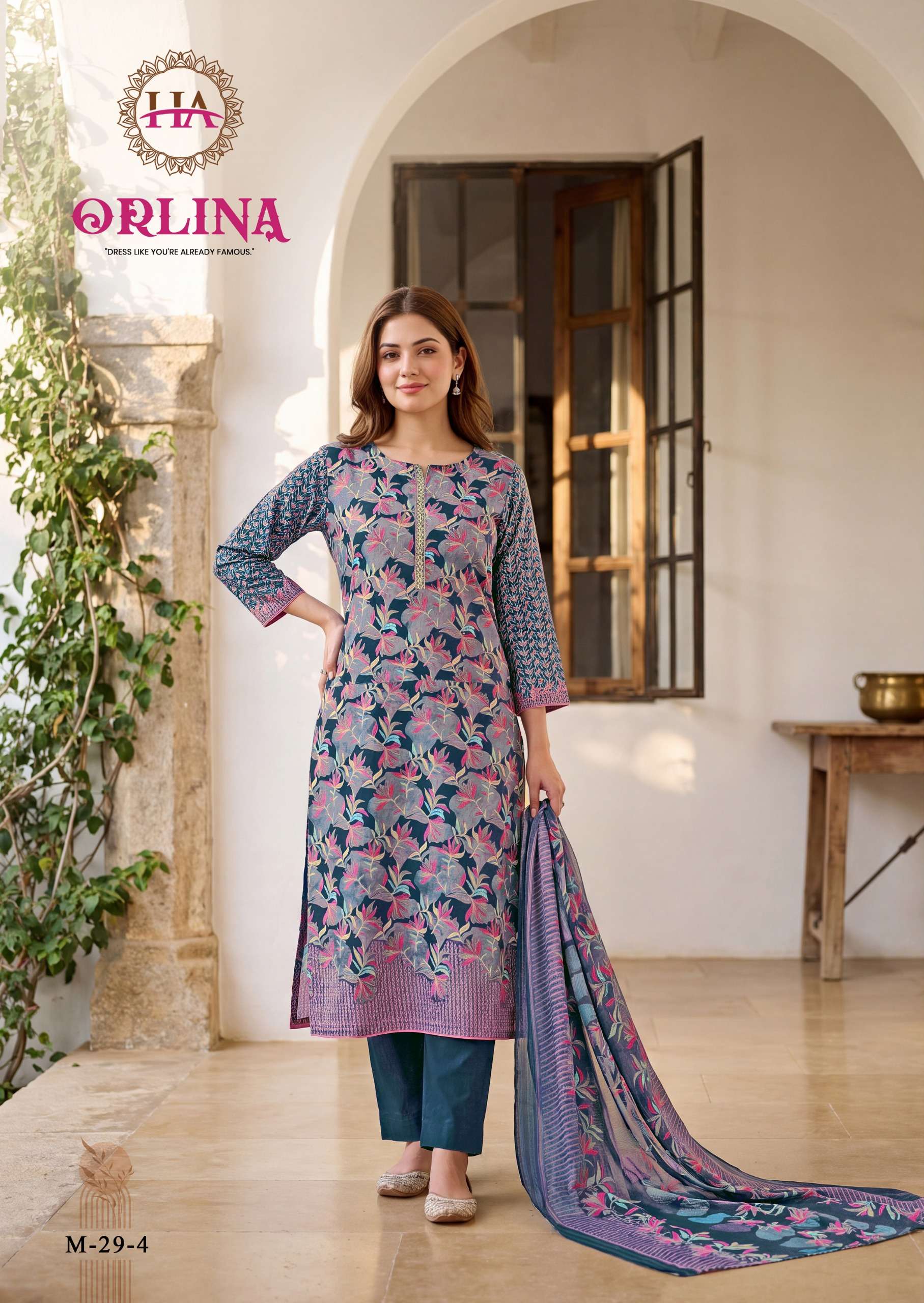 ALOK SUITS ORLINA JAM COTTON PRINT WITH FANCY WORK SUIT