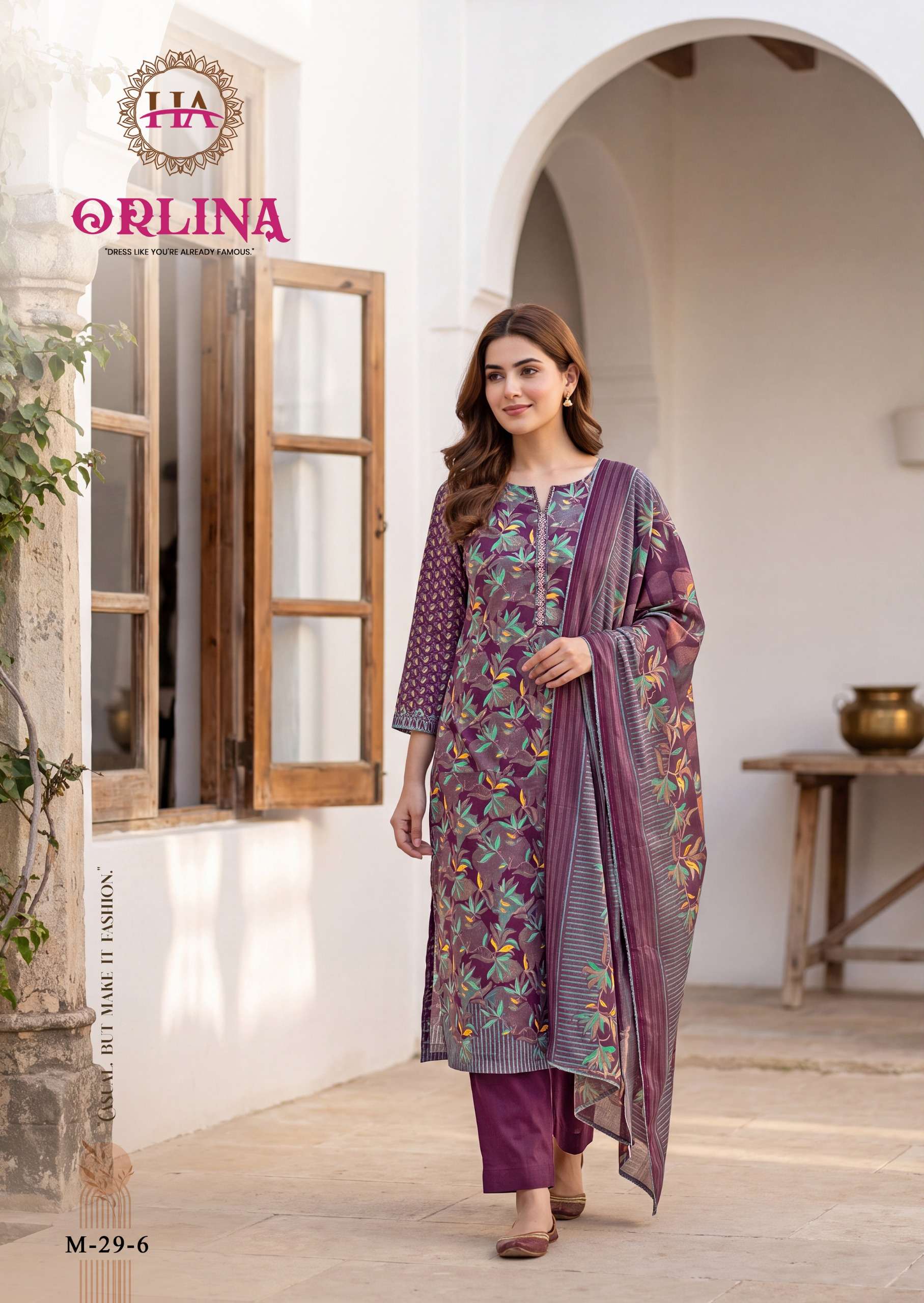 ALOK SUITS ORLINA JAM COTTON PRINT WITH FANCY WORK SUIT