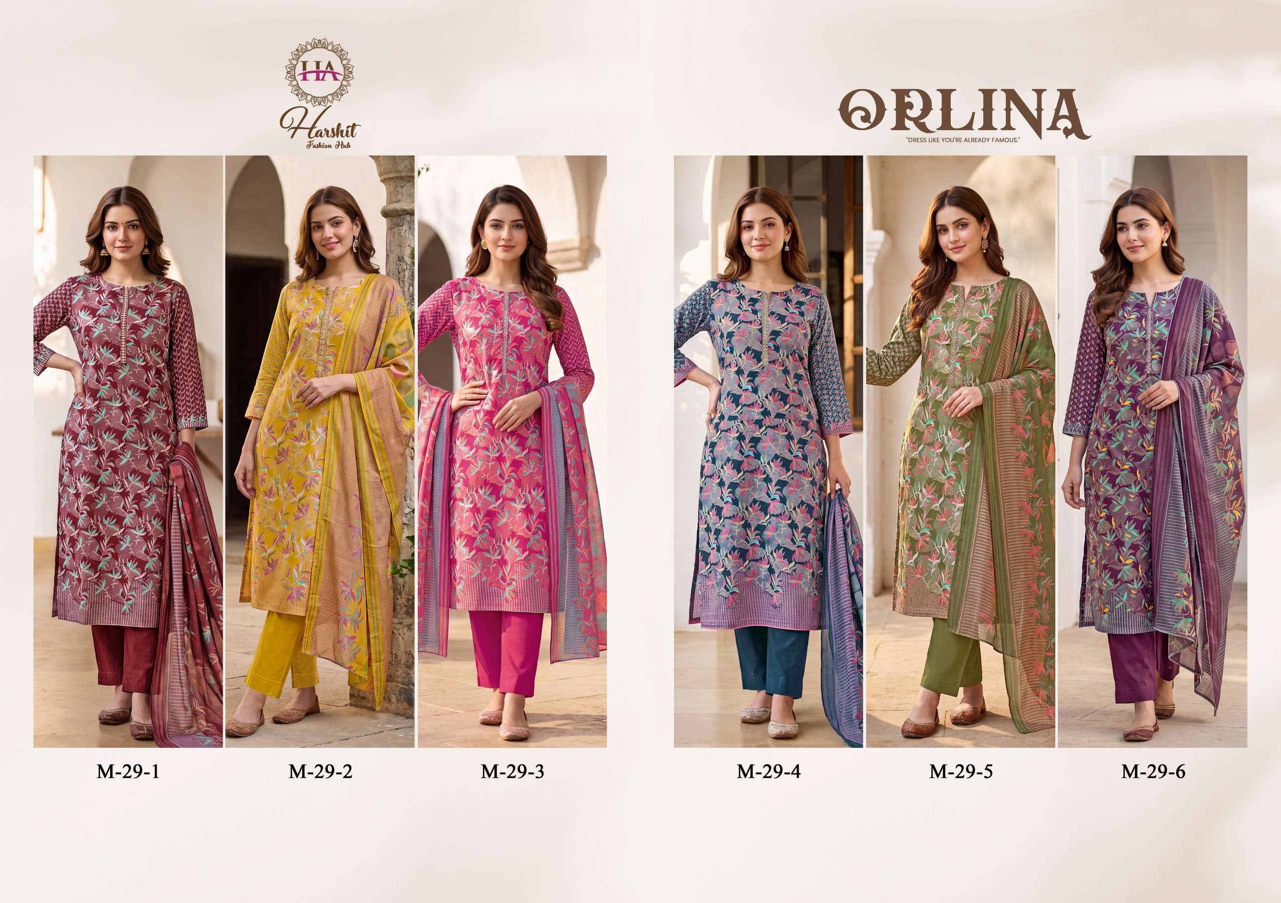 ALOK SUITS ORLINA JAM COTTON PRINT WITH FANCY WORK SUIT