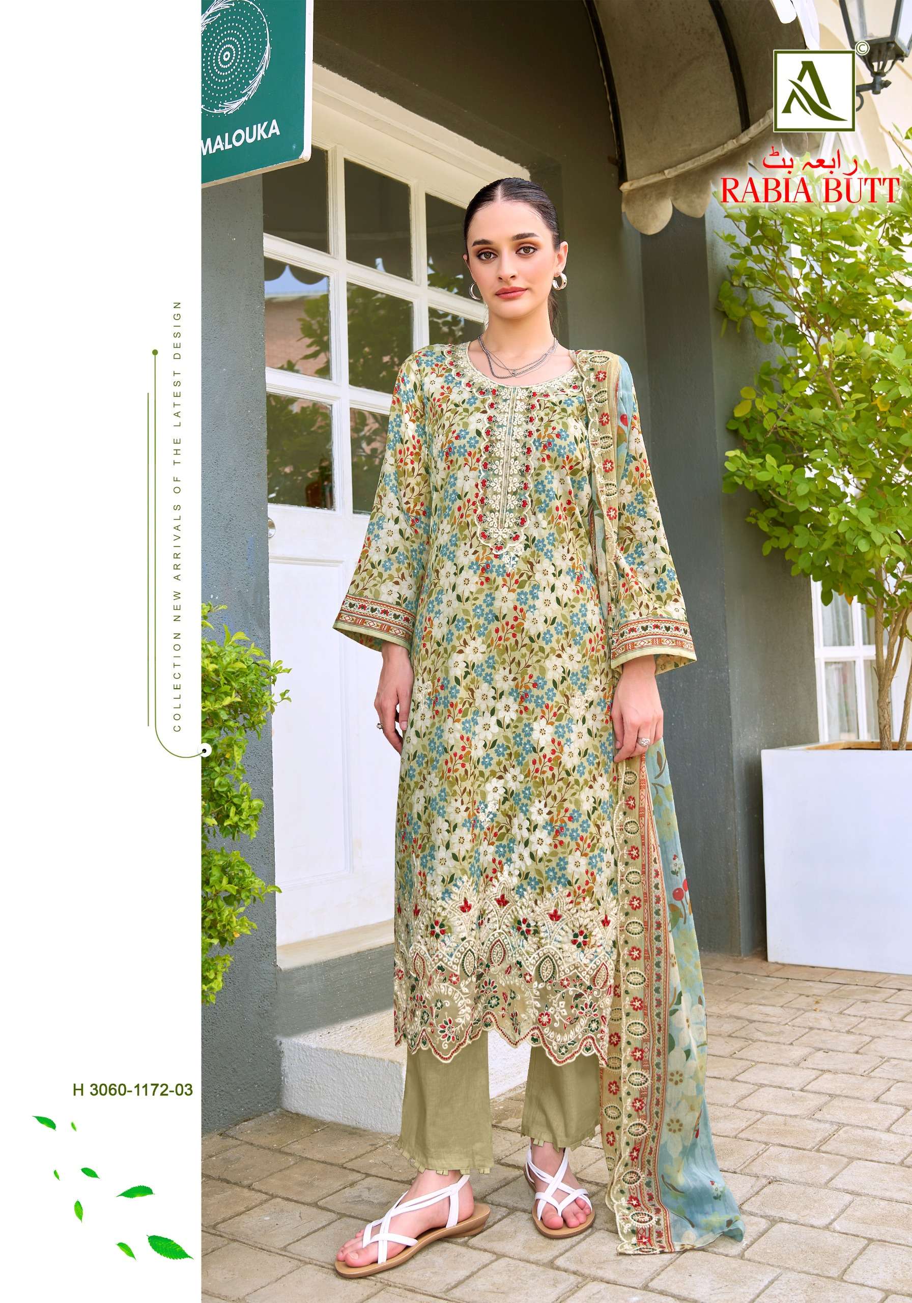 ALOK SUITS RABIA BUTT COTTON PRINT WITH FANCY EMBROIDERY WORK SUIT
