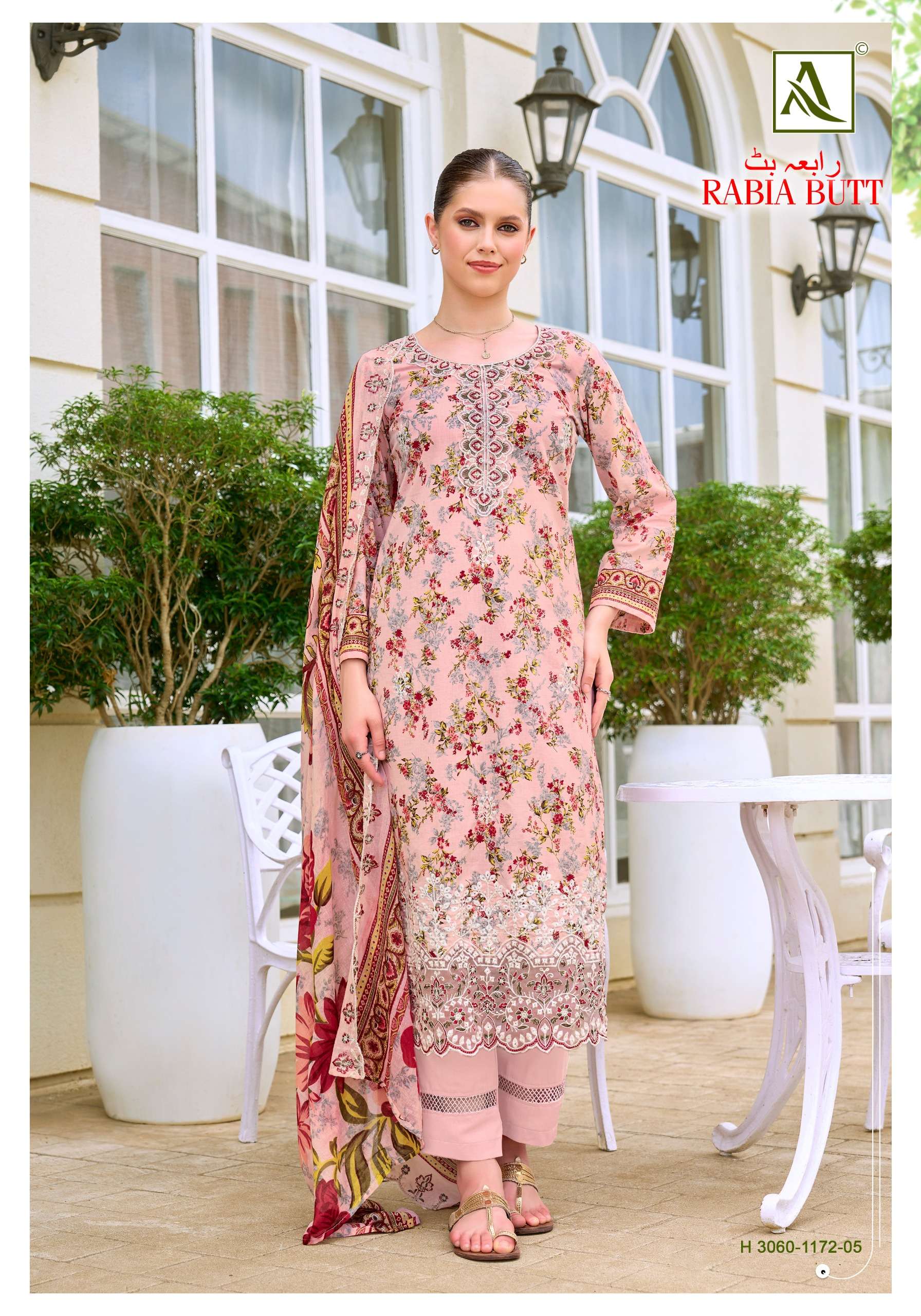 ALOK SUITS RABIA BUTT COTTON PRINT WITH FANCY EMBROIDERY WORK SUIT