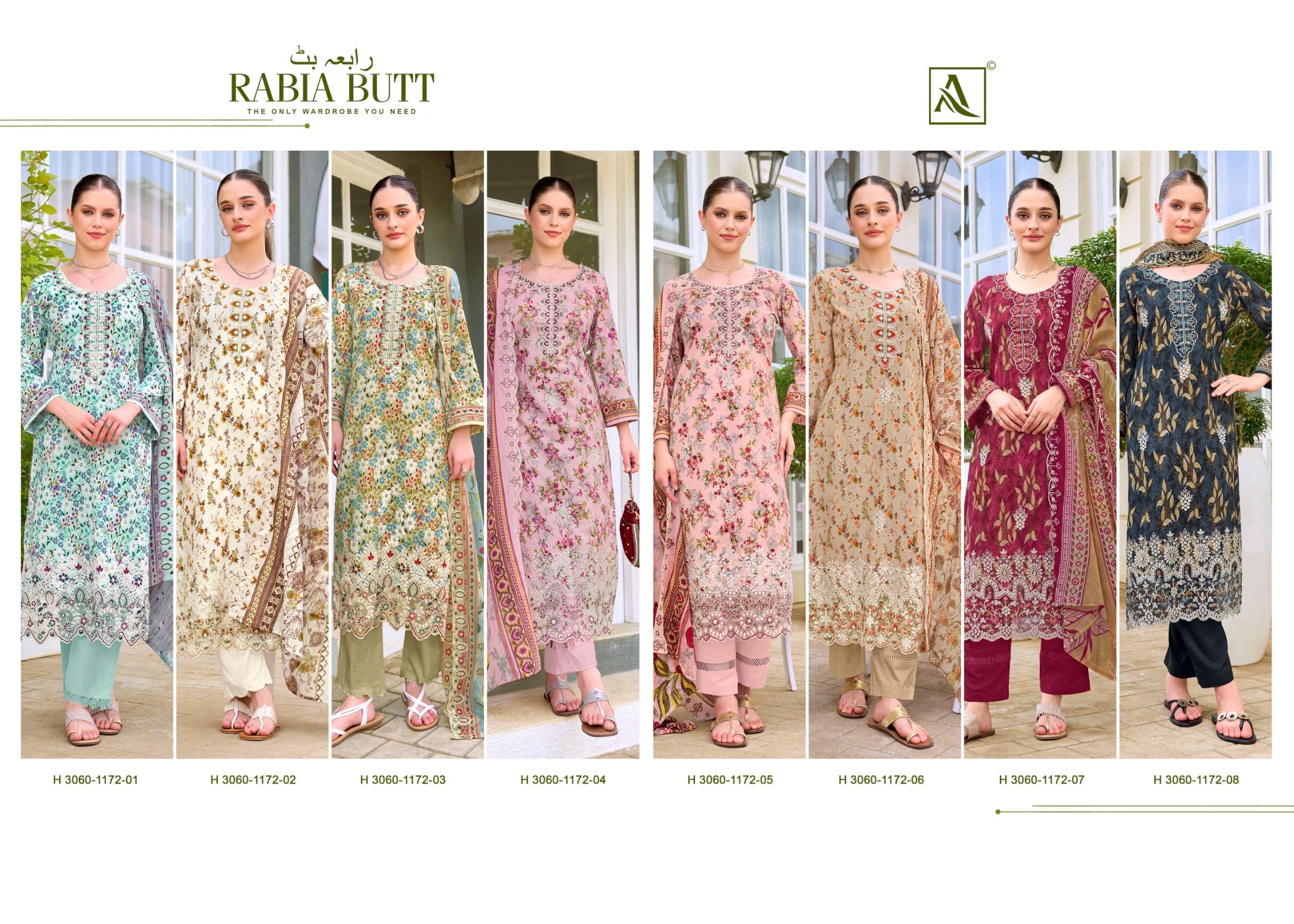 ALOK SUITS RABIA BUTT COTTON PRINT WITH FANCY EMBROIDERY WORK SUIT