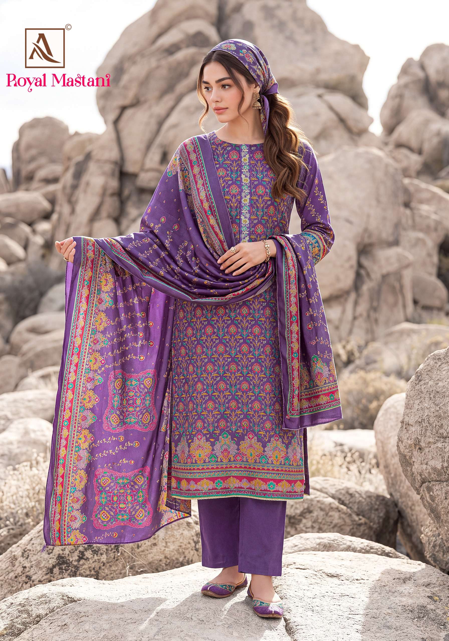 ALOK SUITS ROYAL MASTANI VISCOSE PRINT WITH FANCY EMBROIDERY WORK SUIT