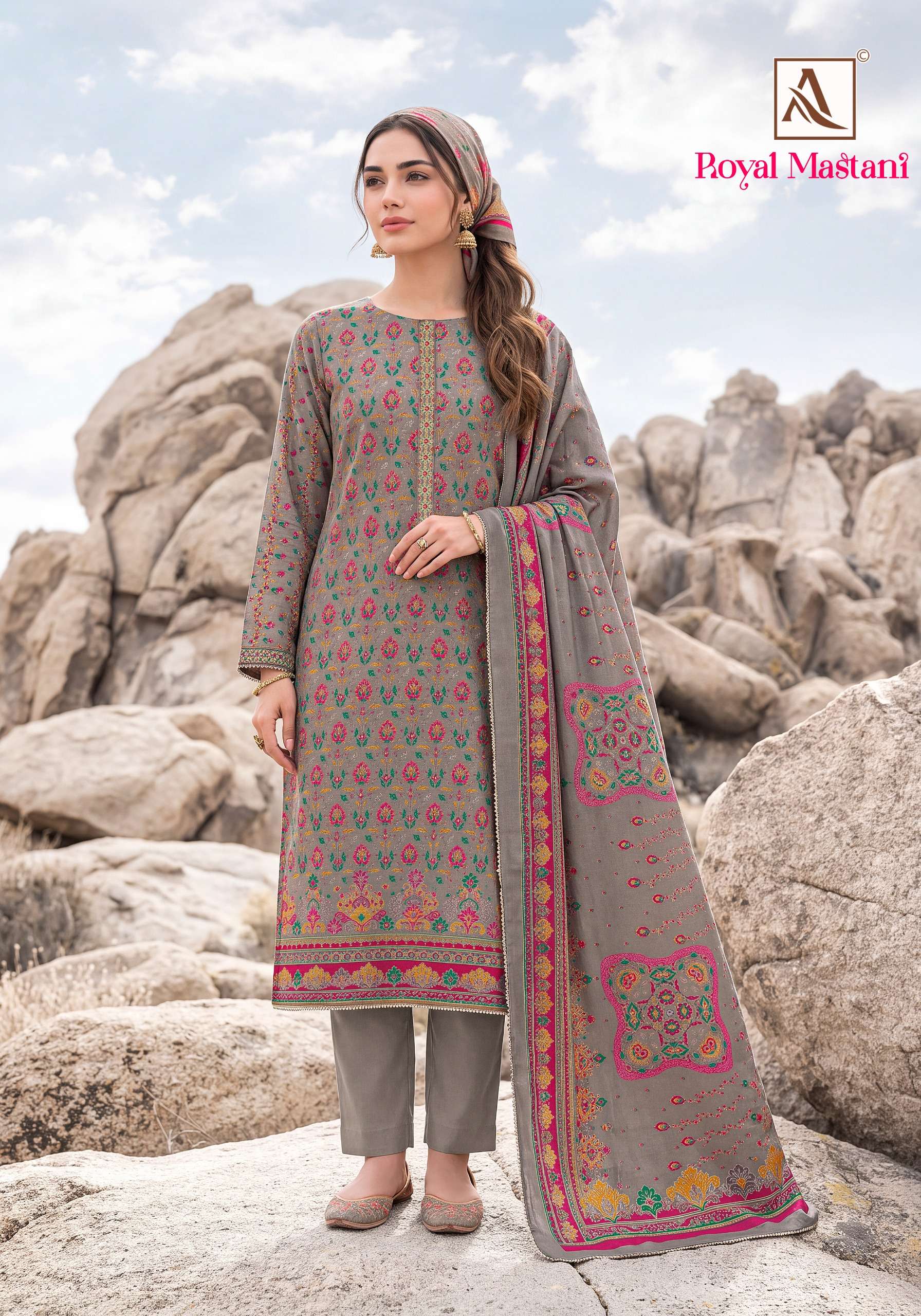 ALOK SUITS ROYAL MASTANI VISCOSE PRINT WITH FANCY EMBROIDERY WORK SUIT
