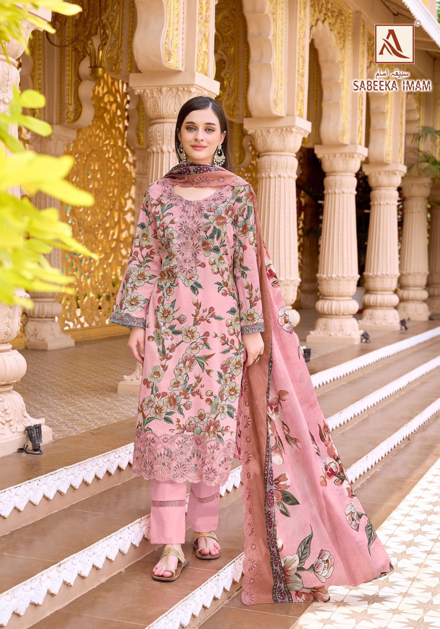 ALOK SUITS SABEEKA IMAM COTTON PRINT WITH FANCY EMBROIDERY WORK SUIT 