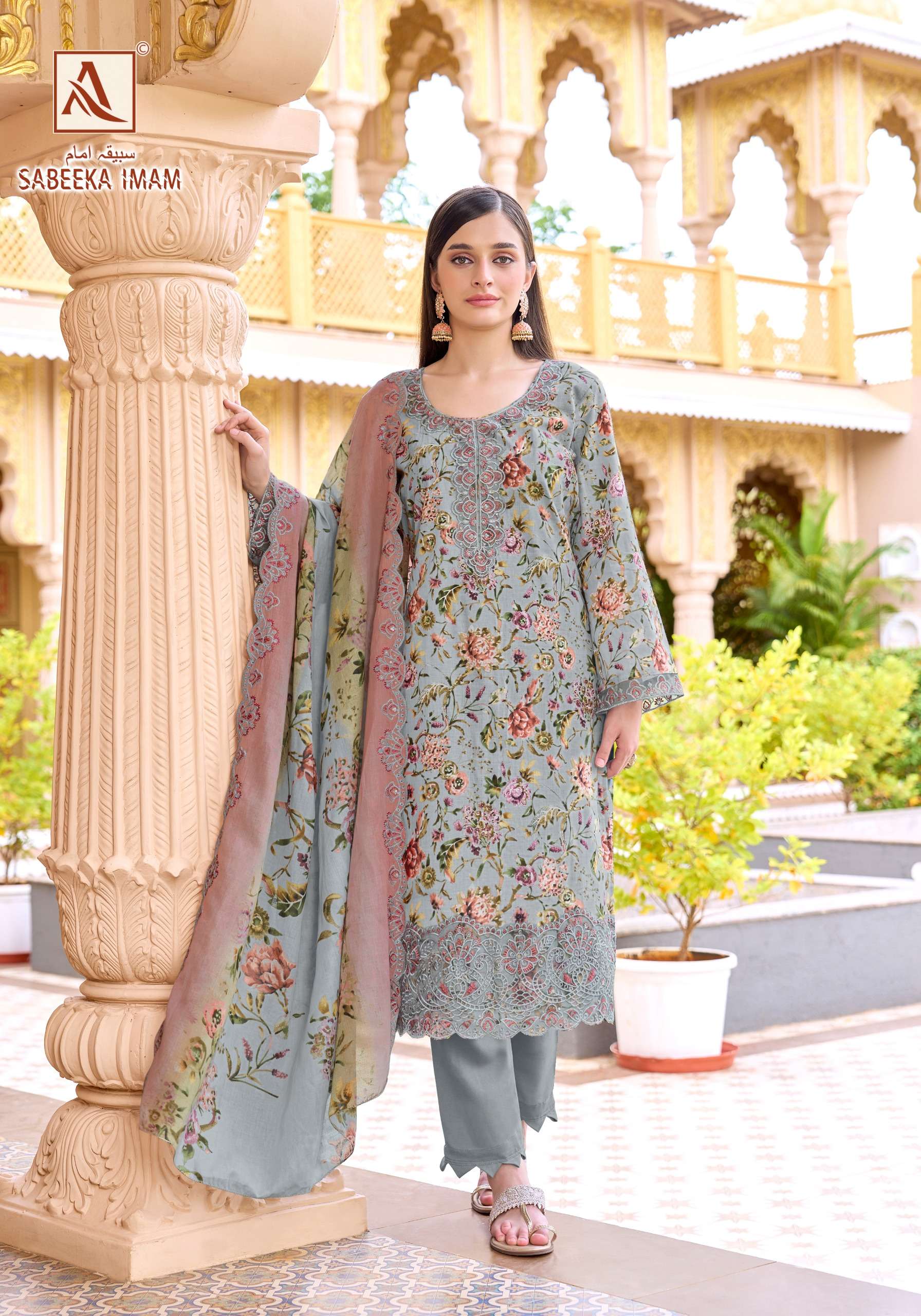 ALOK SUITS SABEEKA IMAM COTTON PRINT WITH FANCY EMBROIDERY WORK SUIT 
