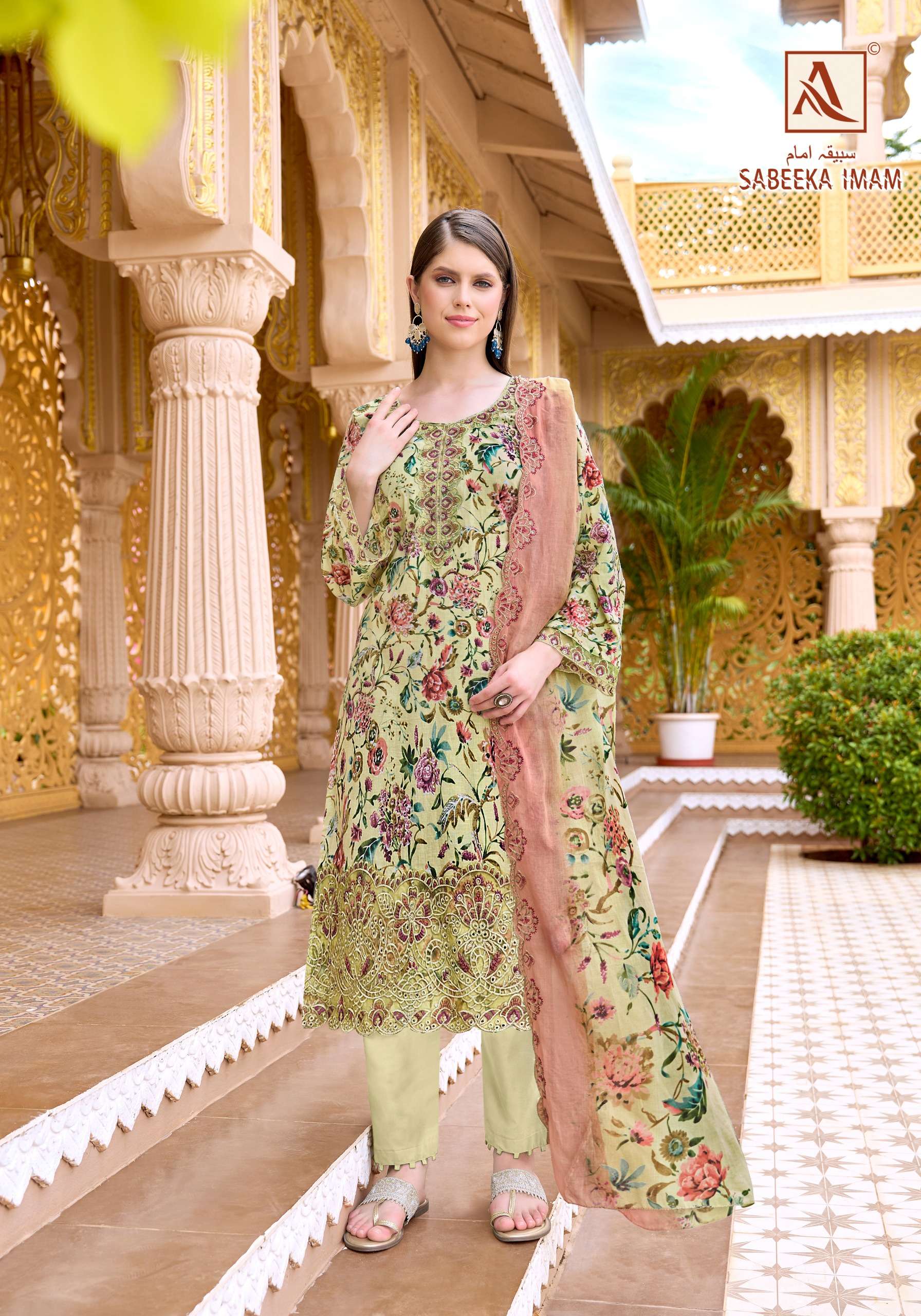 ALOK SUITS SABEEKA IMAM COTTON PRINT WITH FANCY EMBROIDERY WORK SUIT 