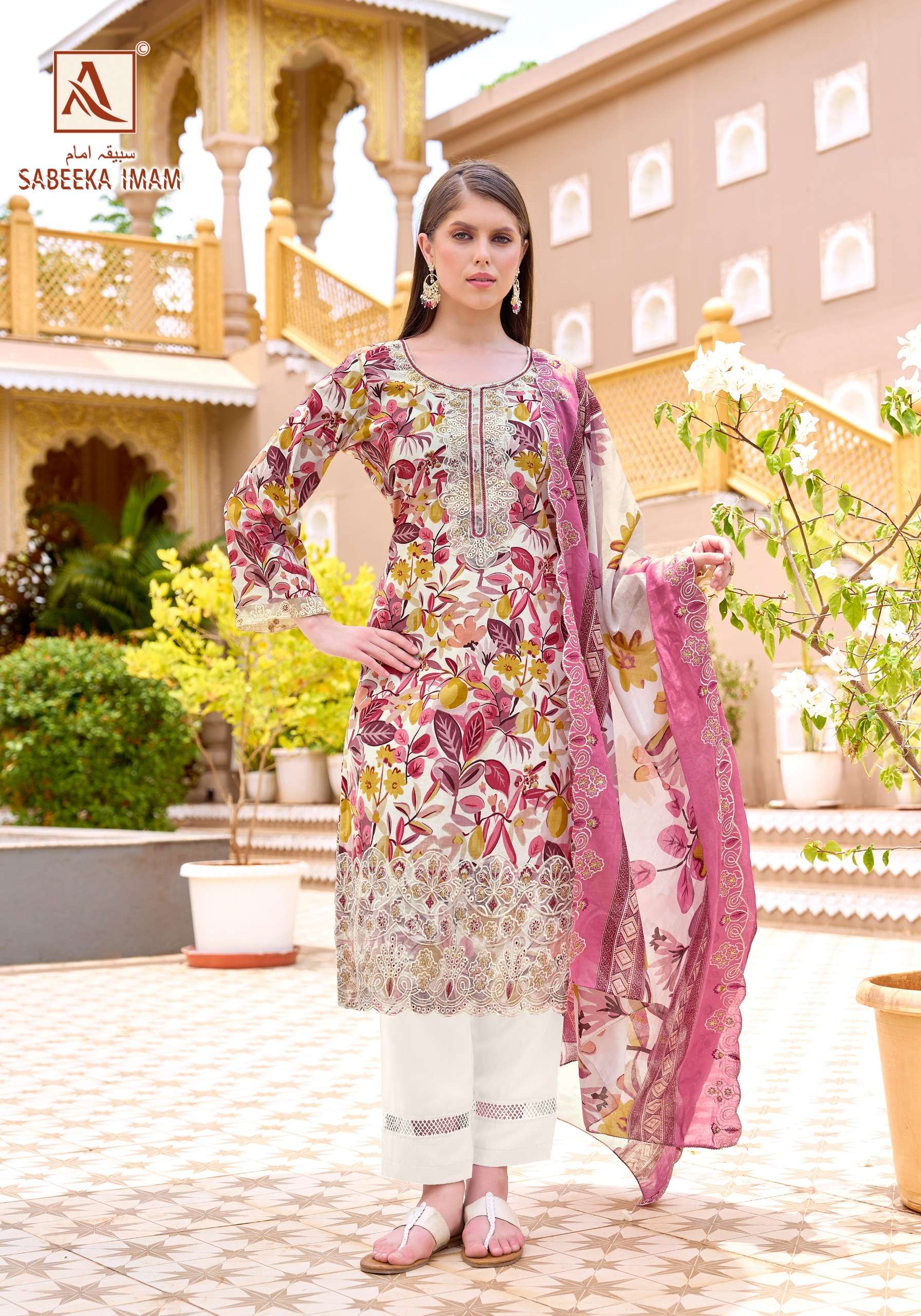 ALOK SUITS SABEEKA IMAM COTTON PRINT WITH FANCY EMBROIDERY WORK SUIT 