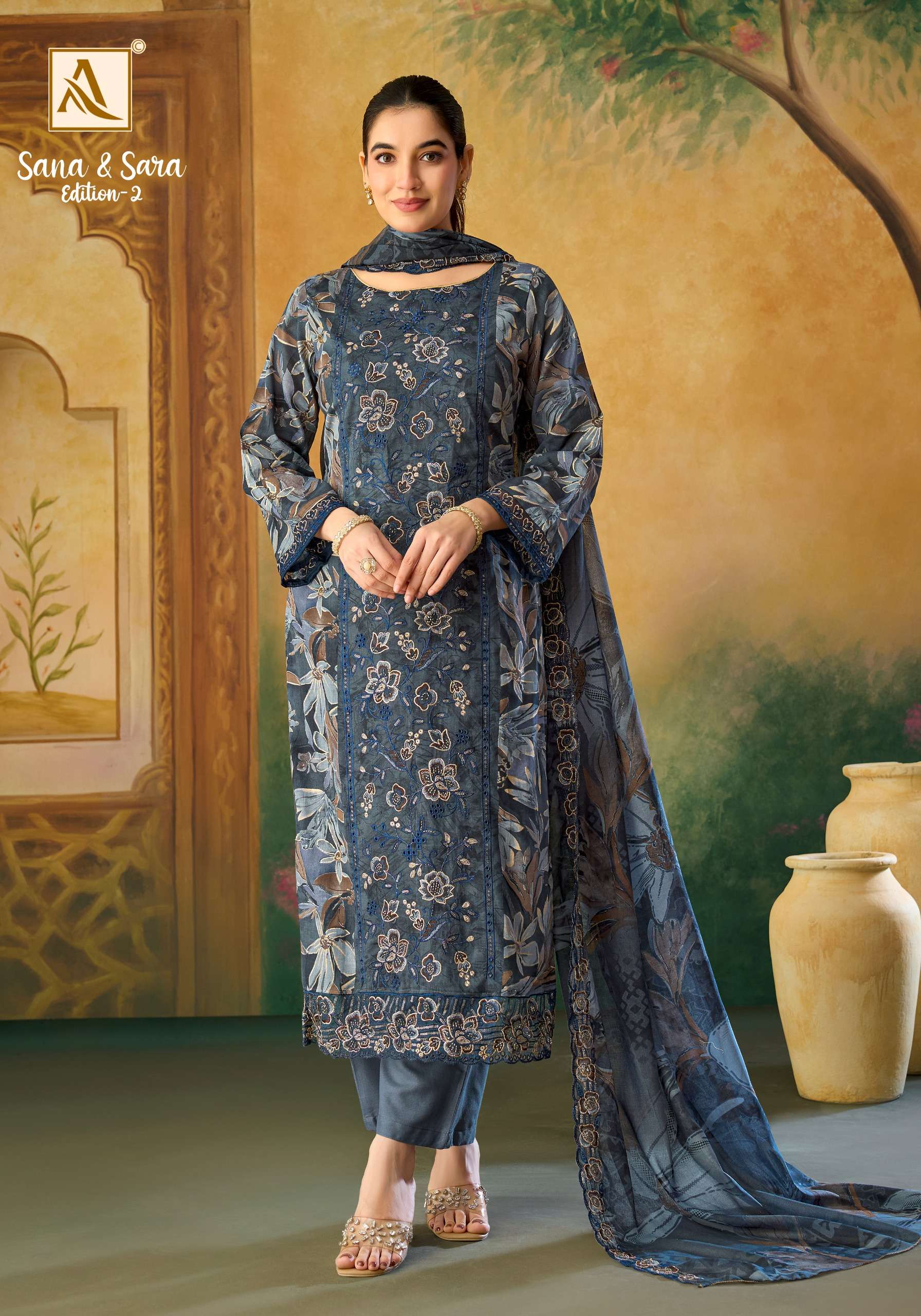 ALOK SUITS SANA AND SARA VOL 2 COTTON DIGITAL PRINT WITH FANCY WORK LADIES SUIT