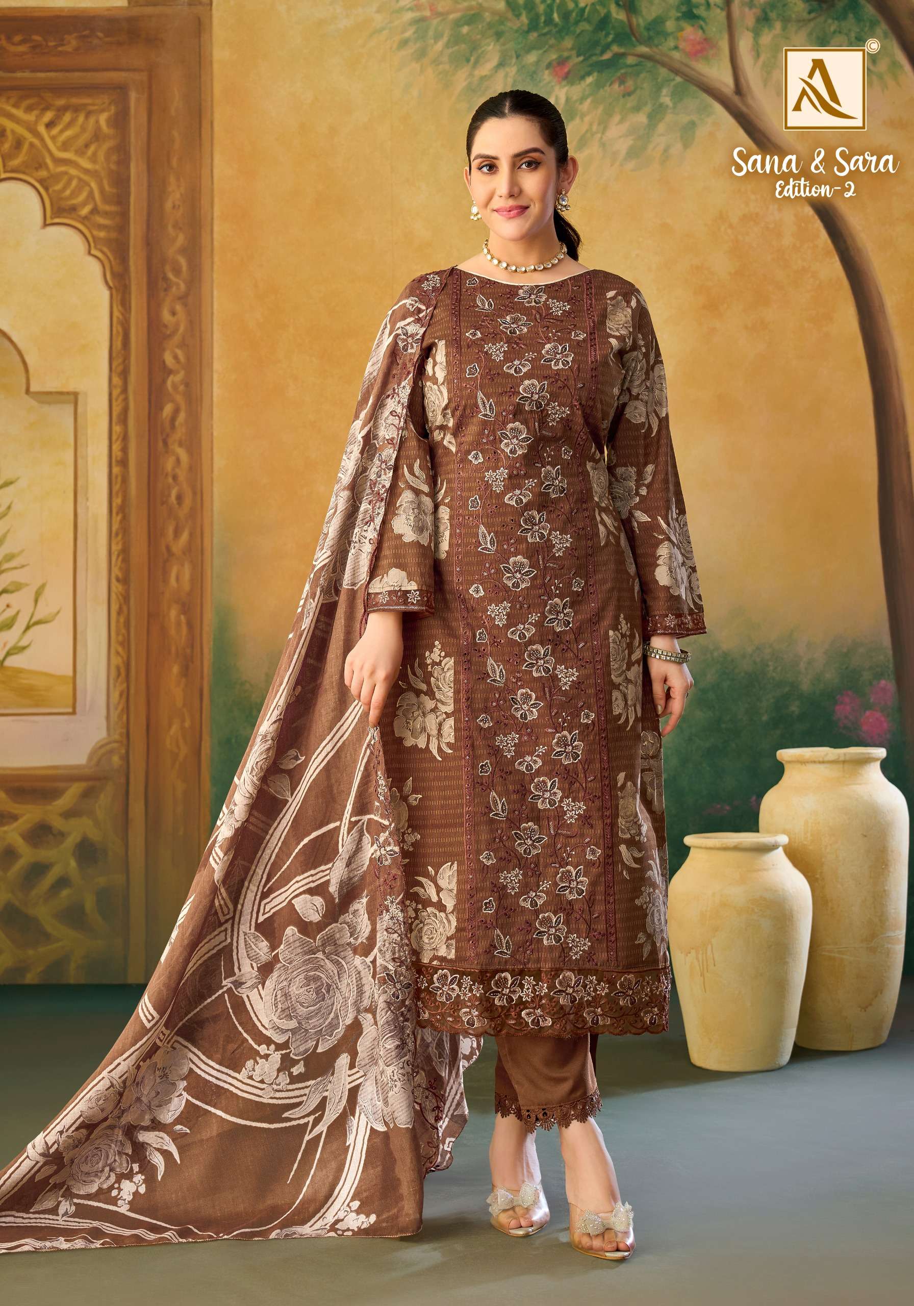 ALOK SUITS SANA AND SARA VOL 2 COTTON DIGITAL PRINT WITH FANCY WORK LADIES SUIT
