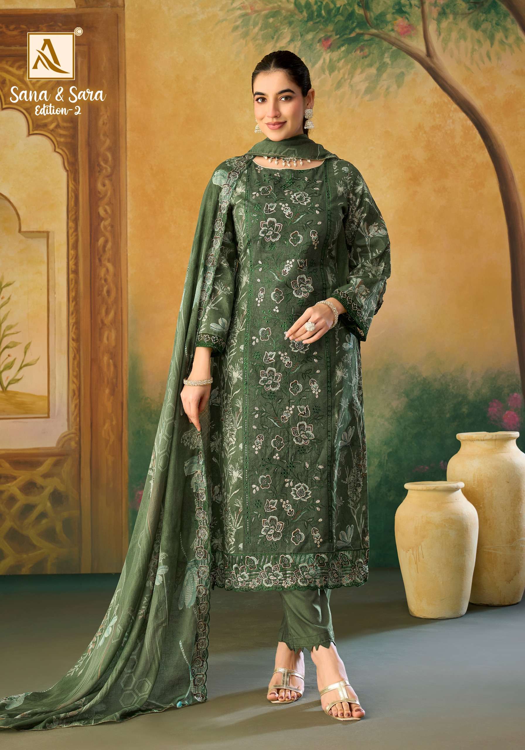 ALOK SUITS SANA AND SARA VOL 2 COTTON DIGITAL PRINT WITH FANCY WORK LADIES SUIT