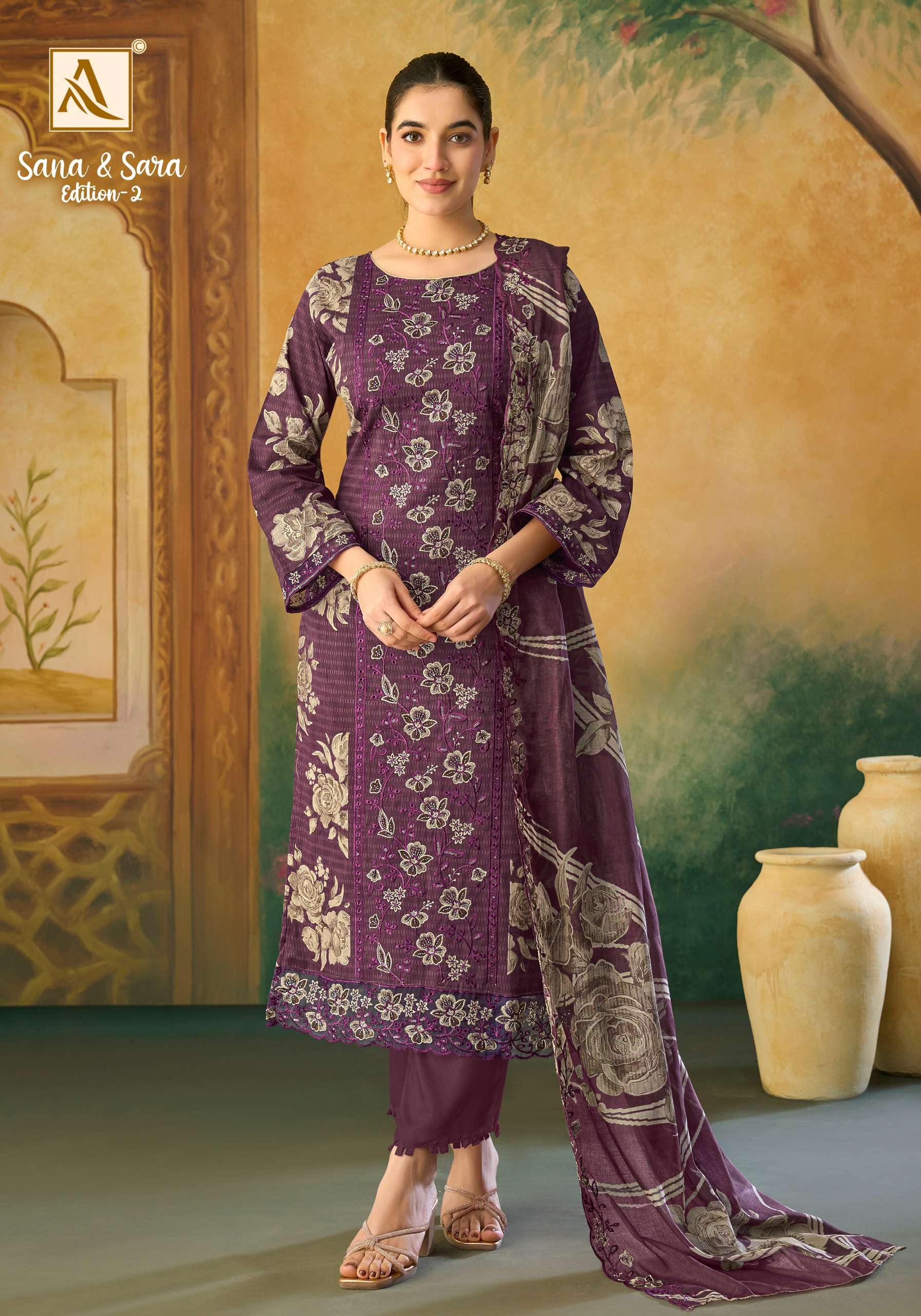 ALOK SUITS SANA AND SARA VOL 2 COTTON DIGITAL PRINT WITH FANCY WORK LADIES SUIT