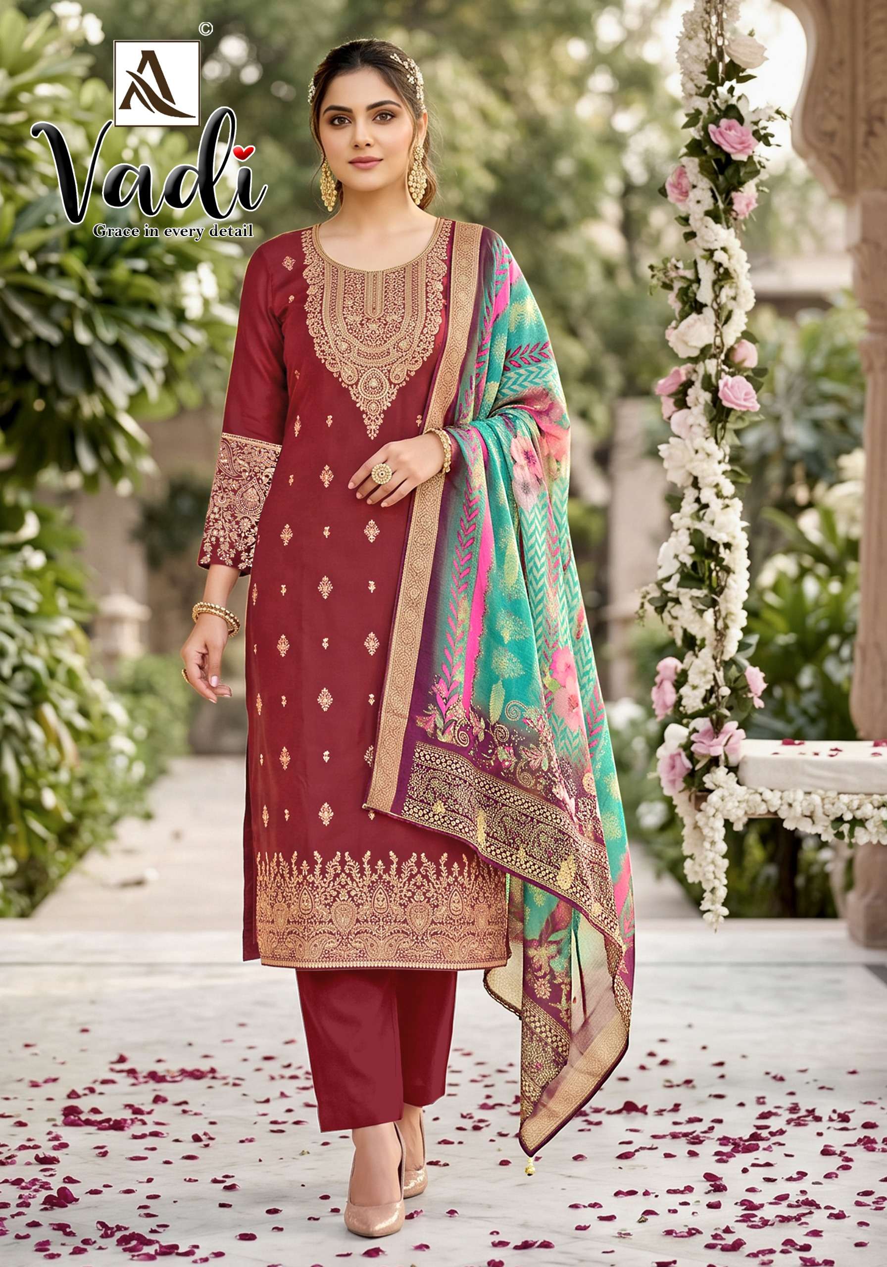 ALOK SUITS VADI JACQUARD DESIGNER WORK LADIES SUIT