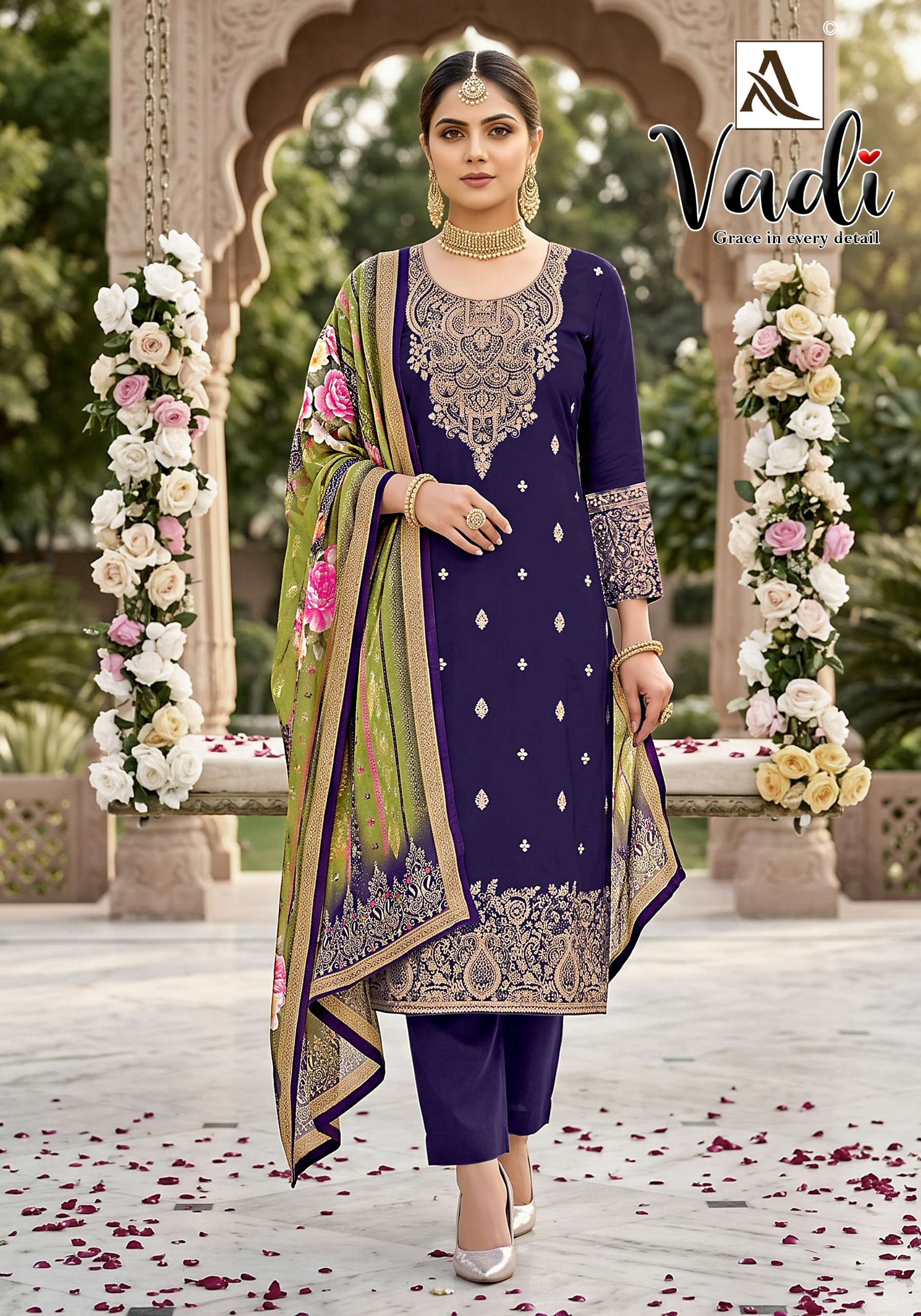 ALOK SUITS VADI JACQUARD DESIGNER WORK LADIES SUIT