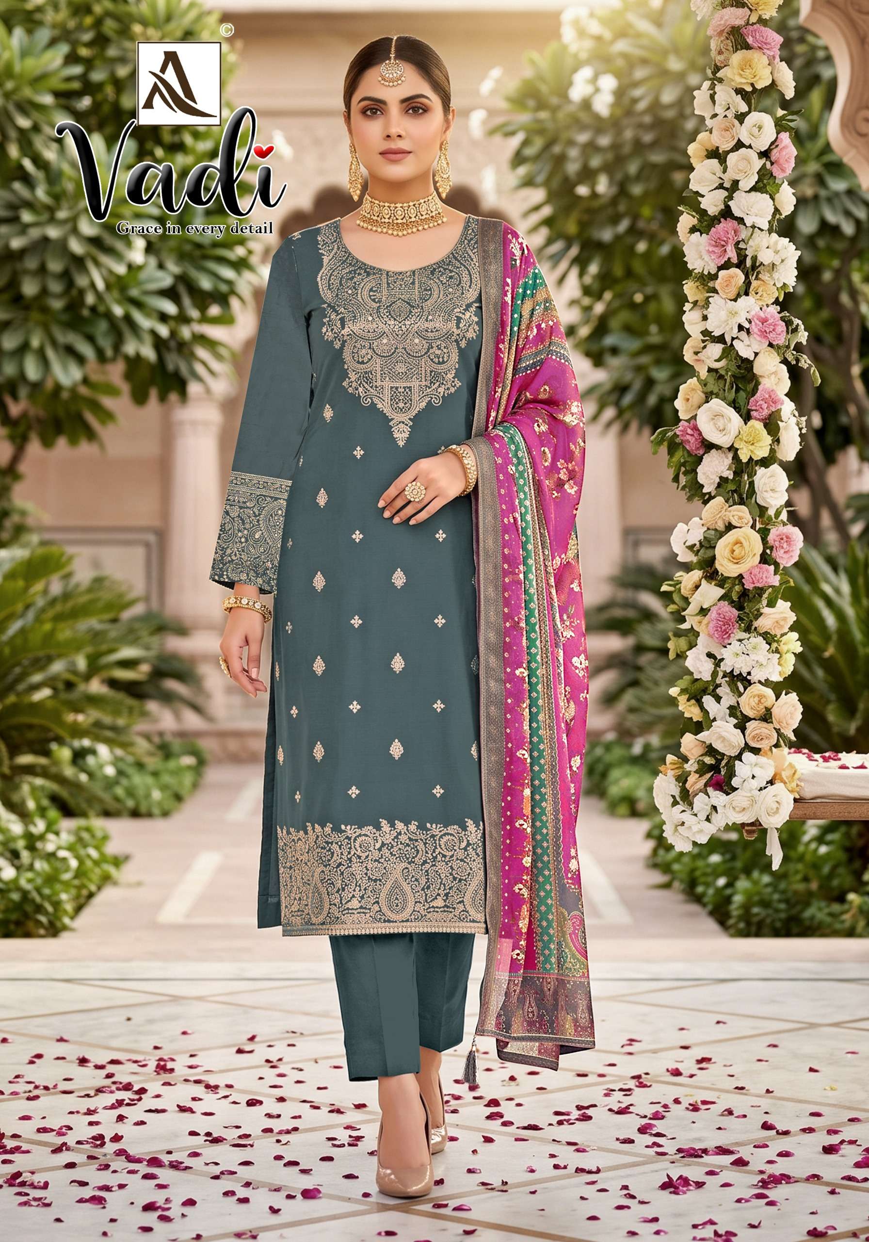 ALOK SUITS VADI JACQUARD DESIGNER WORK LADIES SUIT