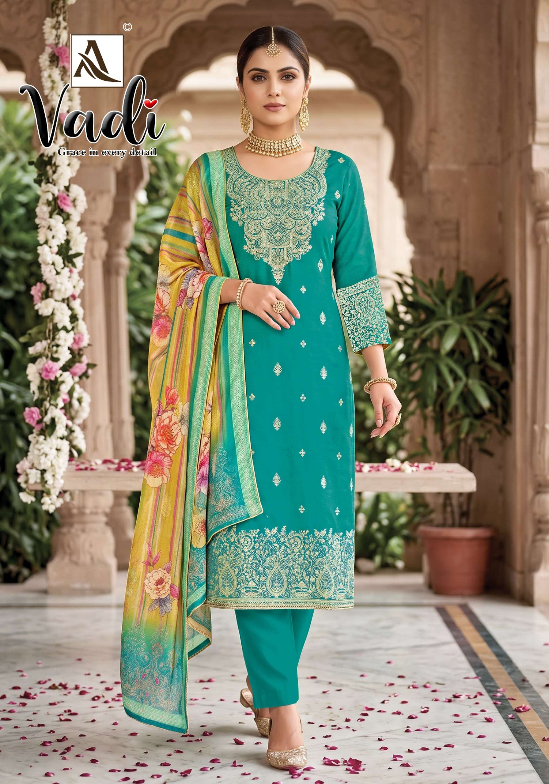 ALOK SUITS VADI JACQUARD DESIGNER WORK LADIES SUIT