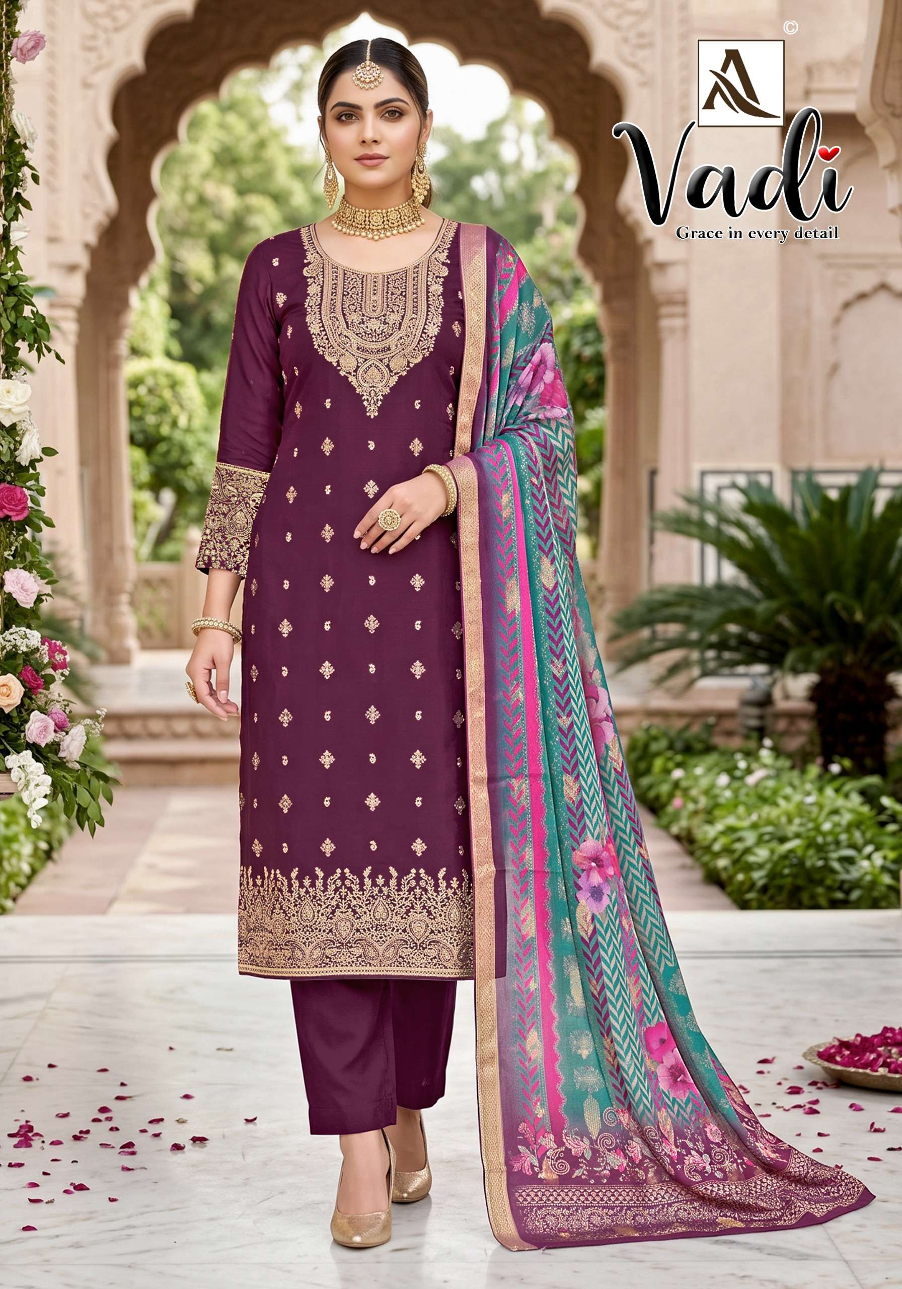 ALOK SUITS VADI JACQUARD DESIGNER WORK LADIES SUIT