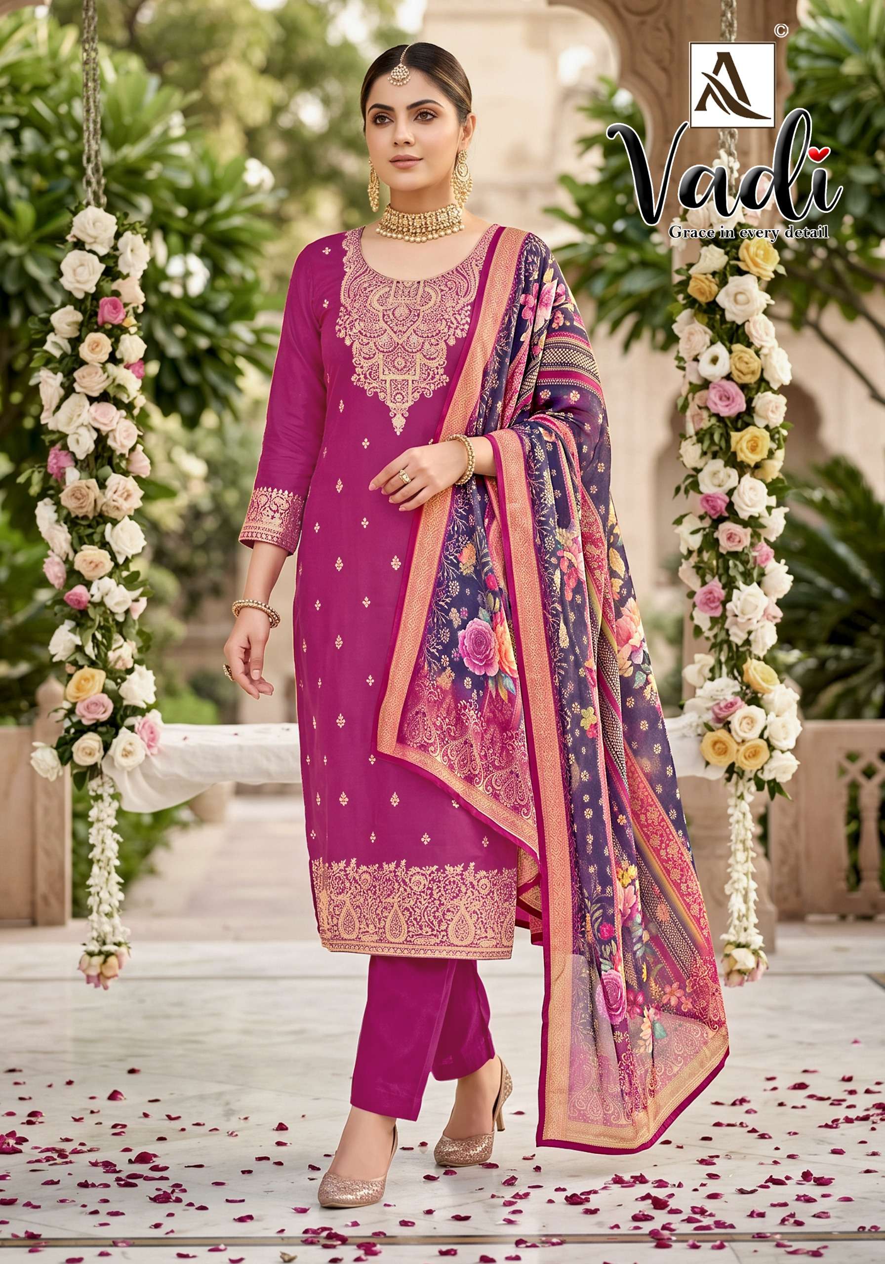 ALOK SUITS VADI JACQUARD DESIGNER WORK LADIES SUIT