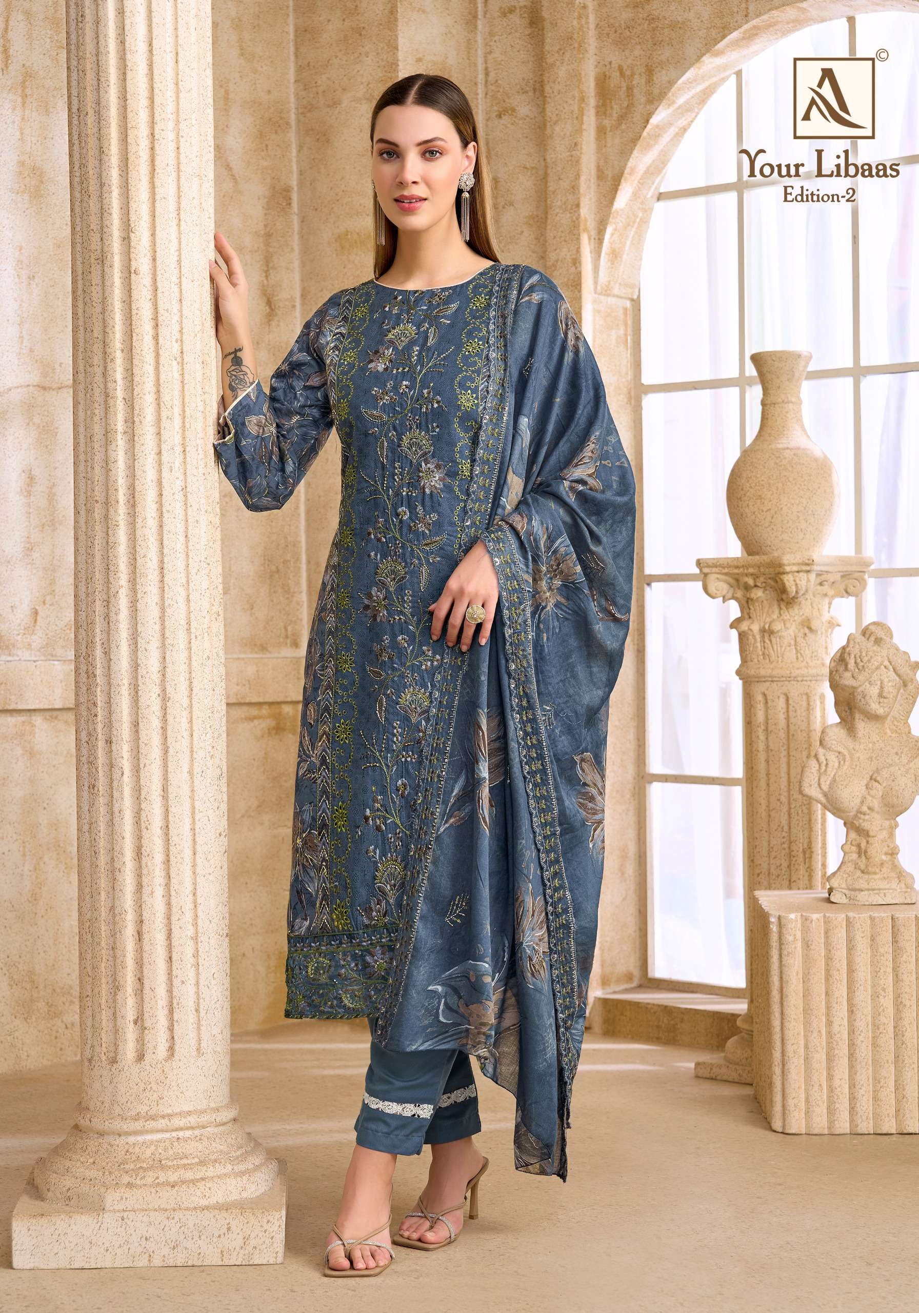 ALOK SUITS YOUR LIBAAS VOL 2 COTTON DIGITAL PRINT WITH FANCY EMBROIDERY WORK SUIT