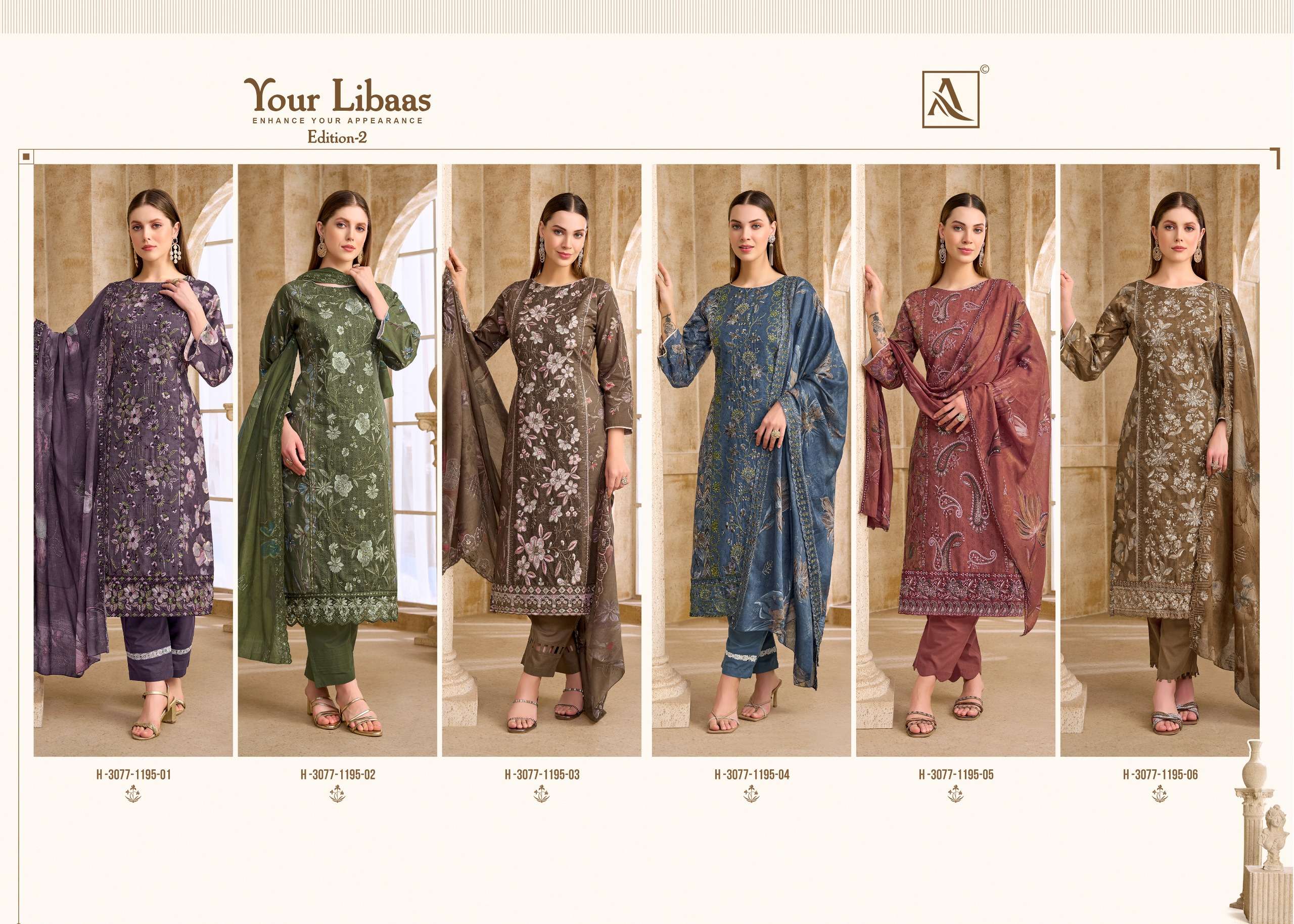 ALOK SUITS YOUR LIBAAS VOL 2 COTTON DIGITAL PRINT WITH FANCY EMBROIDERY WORK SUIT