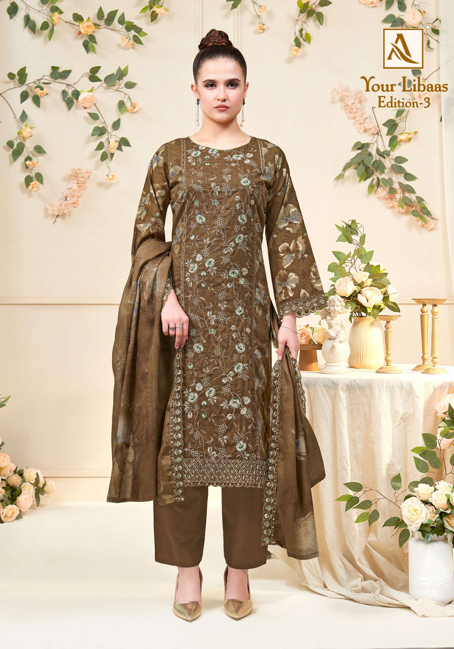 ALOK SUITS YOUR LIBAAS VOL 3 COTTON DIGITAL PRINT WITH FANCY EMBROIDERY WORK SUIT