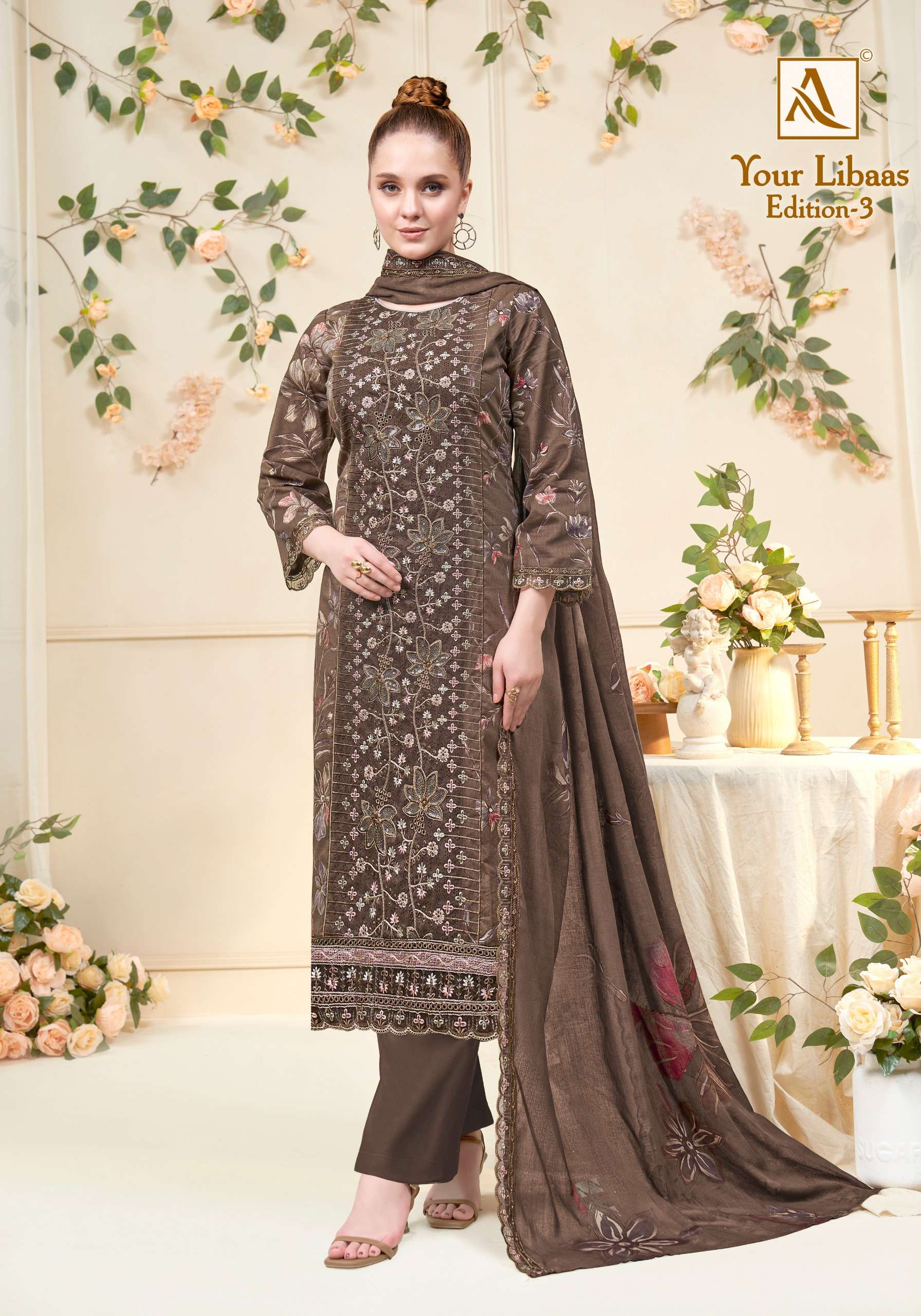 ALOK SUITS YOUR LIBAAS VOL 3 COTTON DIGITAL PRINT WITH FANCY EMBROIDERY WORK SUIT