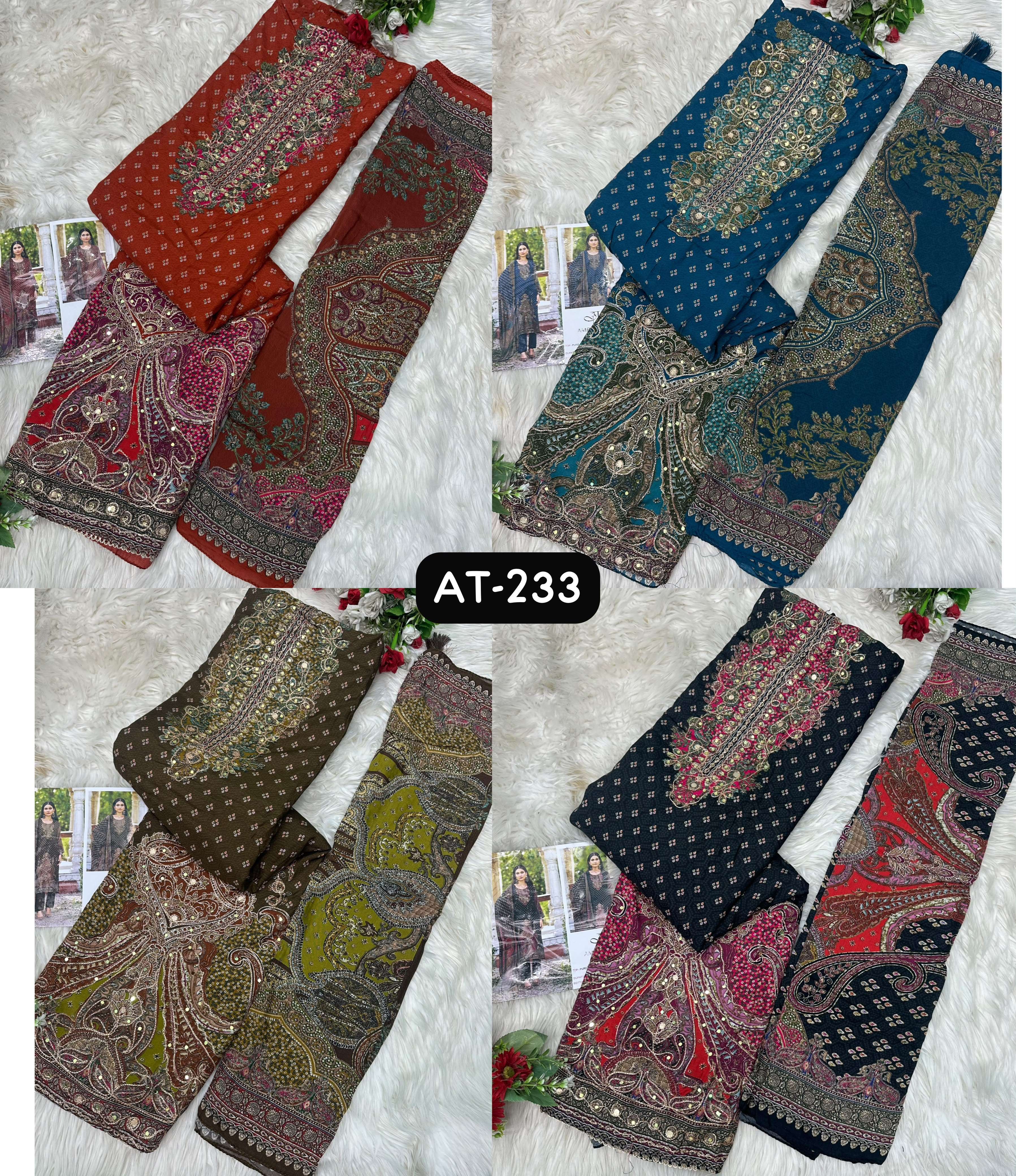 AMRUTVELA AT 233 VISCOSE DIGITAL PRINT WITH DESIGNER WORK SUIT