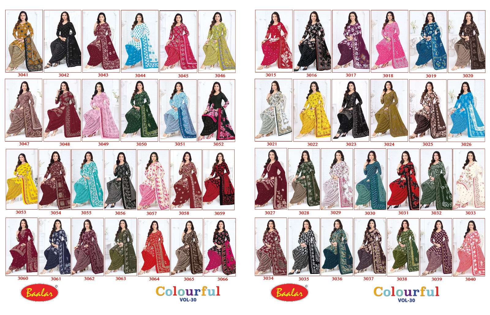 BAALAR COLOURFULL VOL 30 COTTON PRINTED PATIYALA SALWAR SUIT