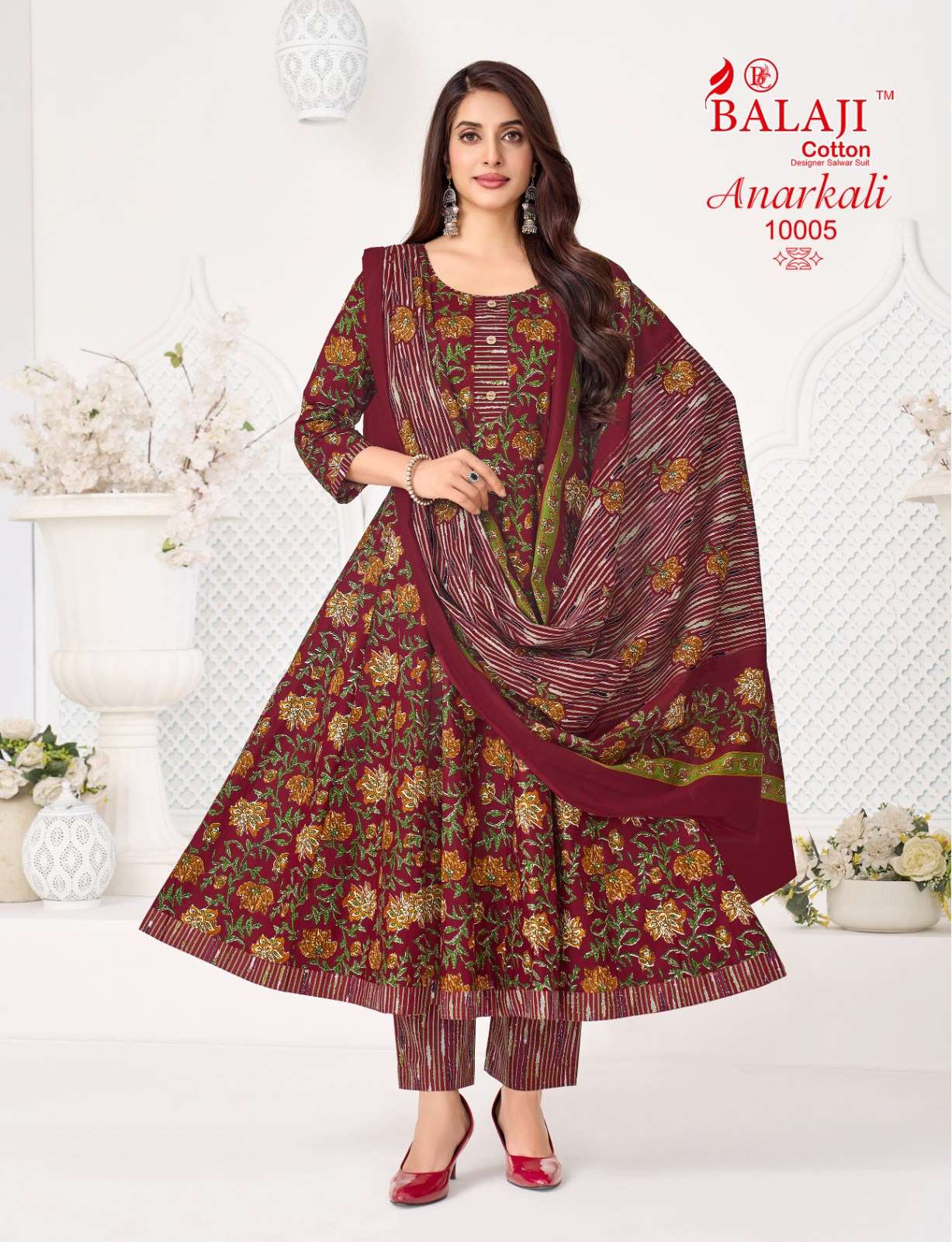  BALAJI COTTON ANARKALI VOL 10 COTTON PRINTED READY MADE LADIES SUIT