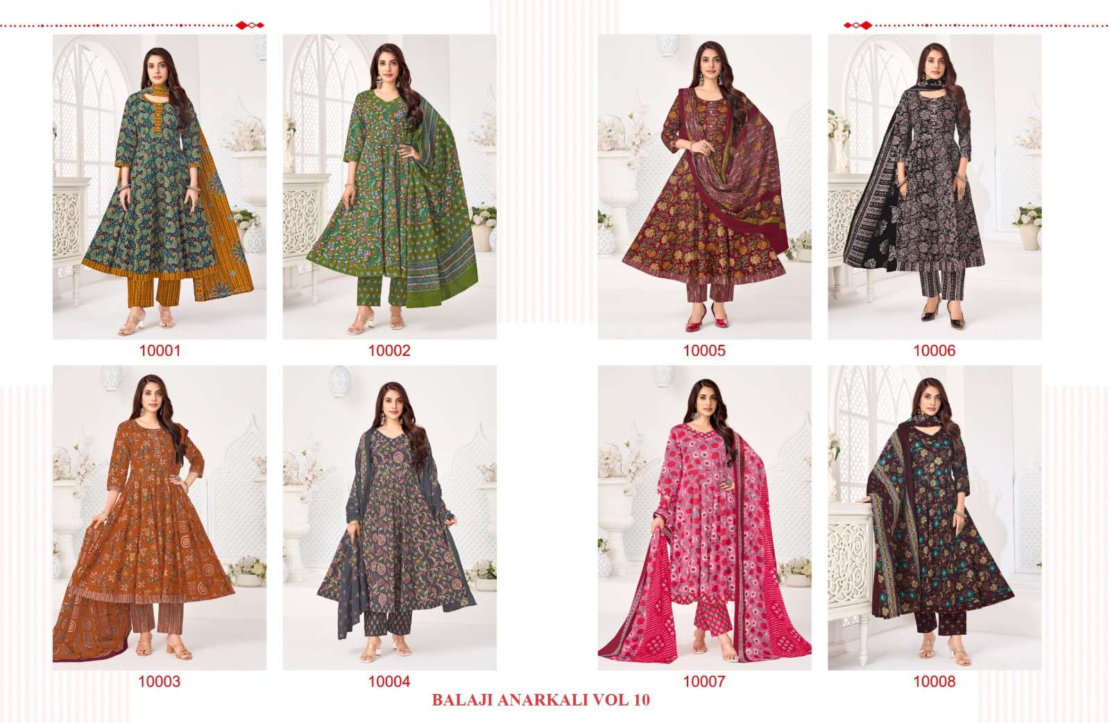  BALAJI COTTON ANARKALI VOL 10 COTTON PRINTED READY MADE LADIES SUIT