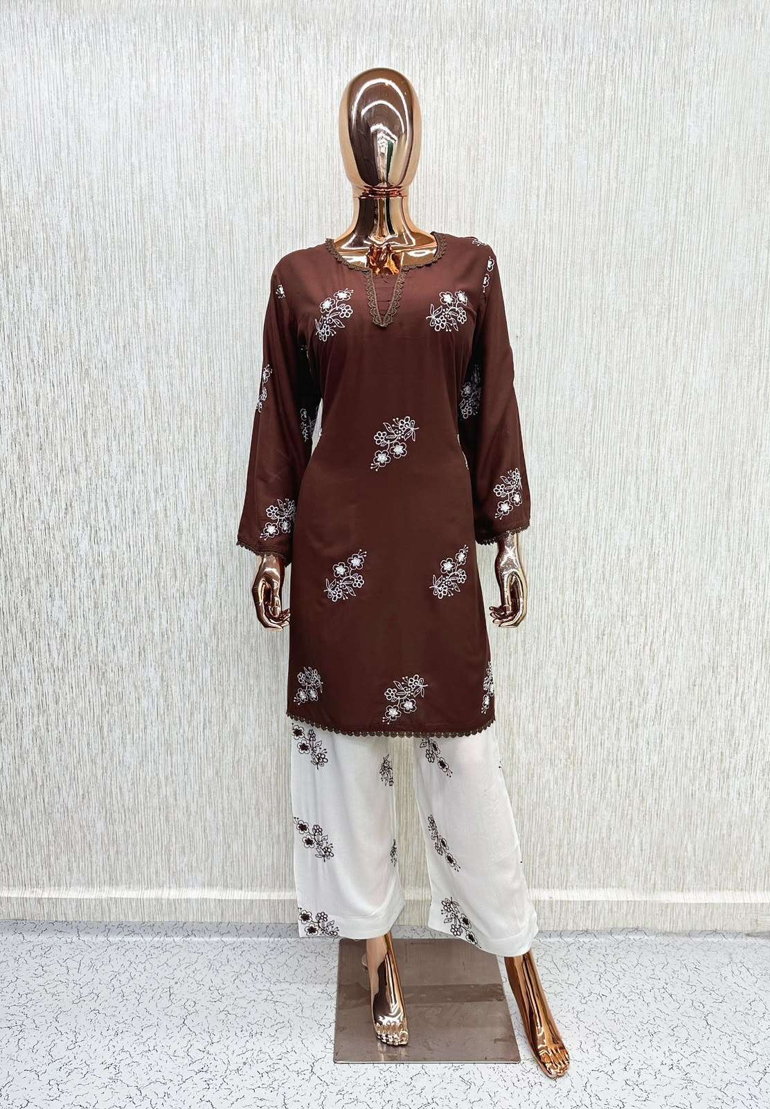 BANDHANI PALACE D NO 020 RAYON PAKISTANI LOOK DESIGNER LADIES KURTI WITH BOTTOM PAIR 
