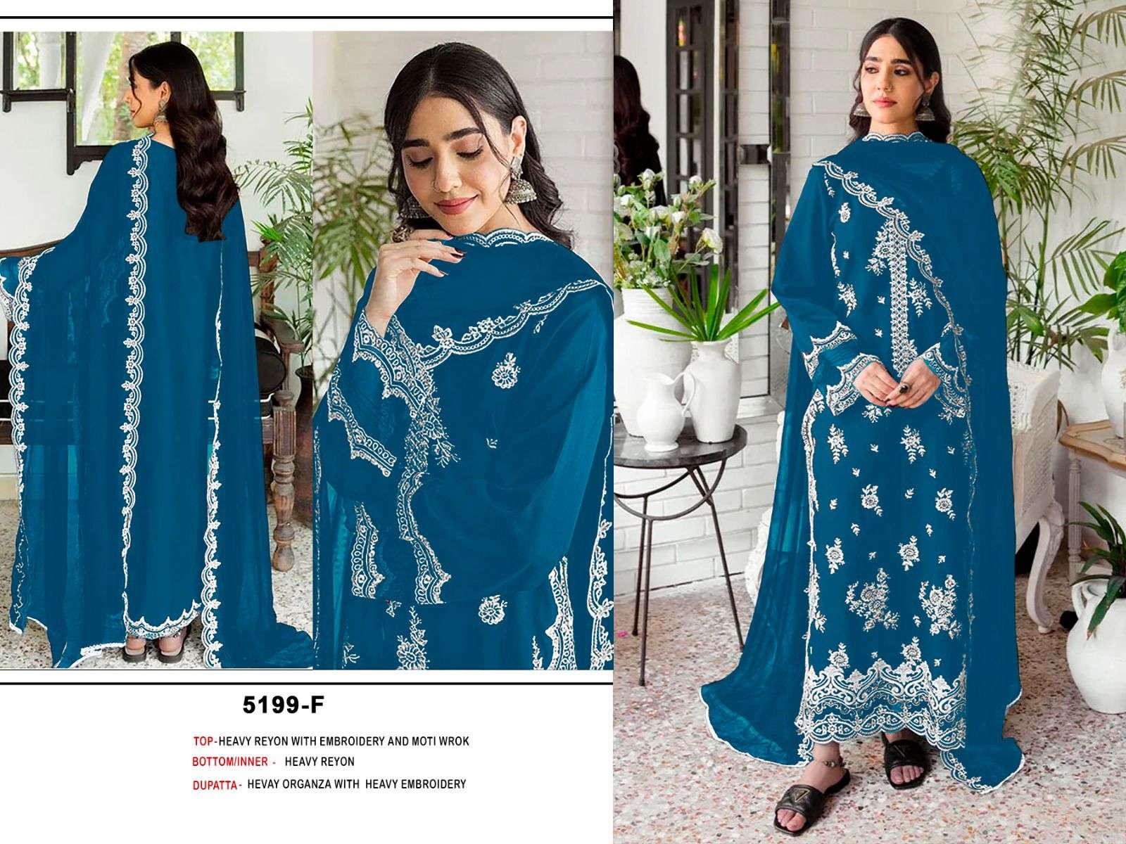 BANDHANI PALACE D NO 5199  COTTON HEAVY EMBROIDERED DESIGNER WORK SUIT