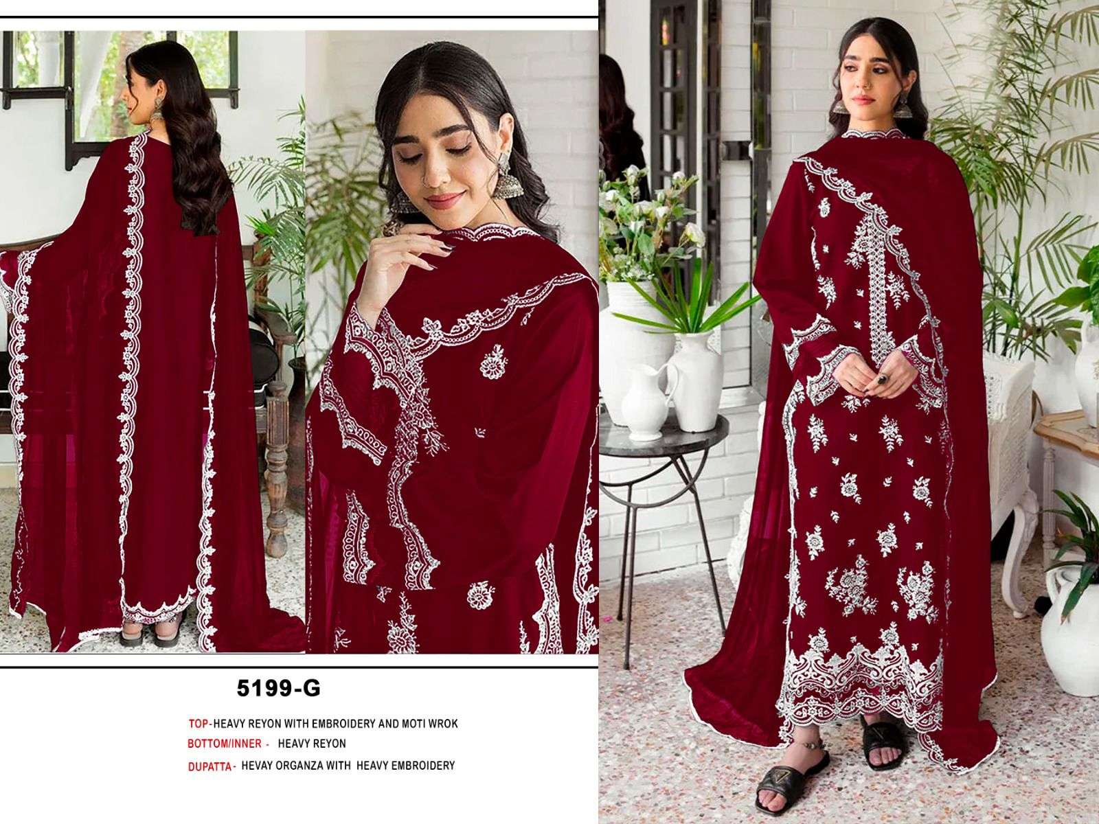 BANDHANI PALACE D NO 5199  COTTON HEAVY EMBROIDERED DESIGNER WORK SUIT