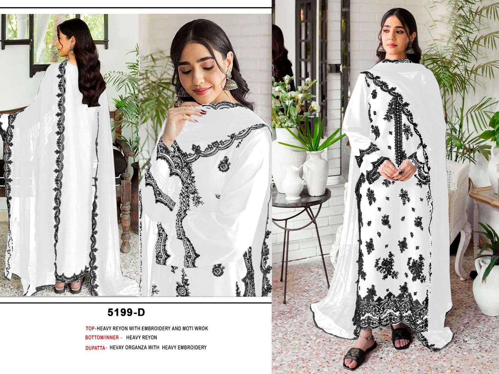 BANDHANI PALACE D NO 5199  COTTON HEAVY EMBROIDERED DESIGNER WORK SUIT