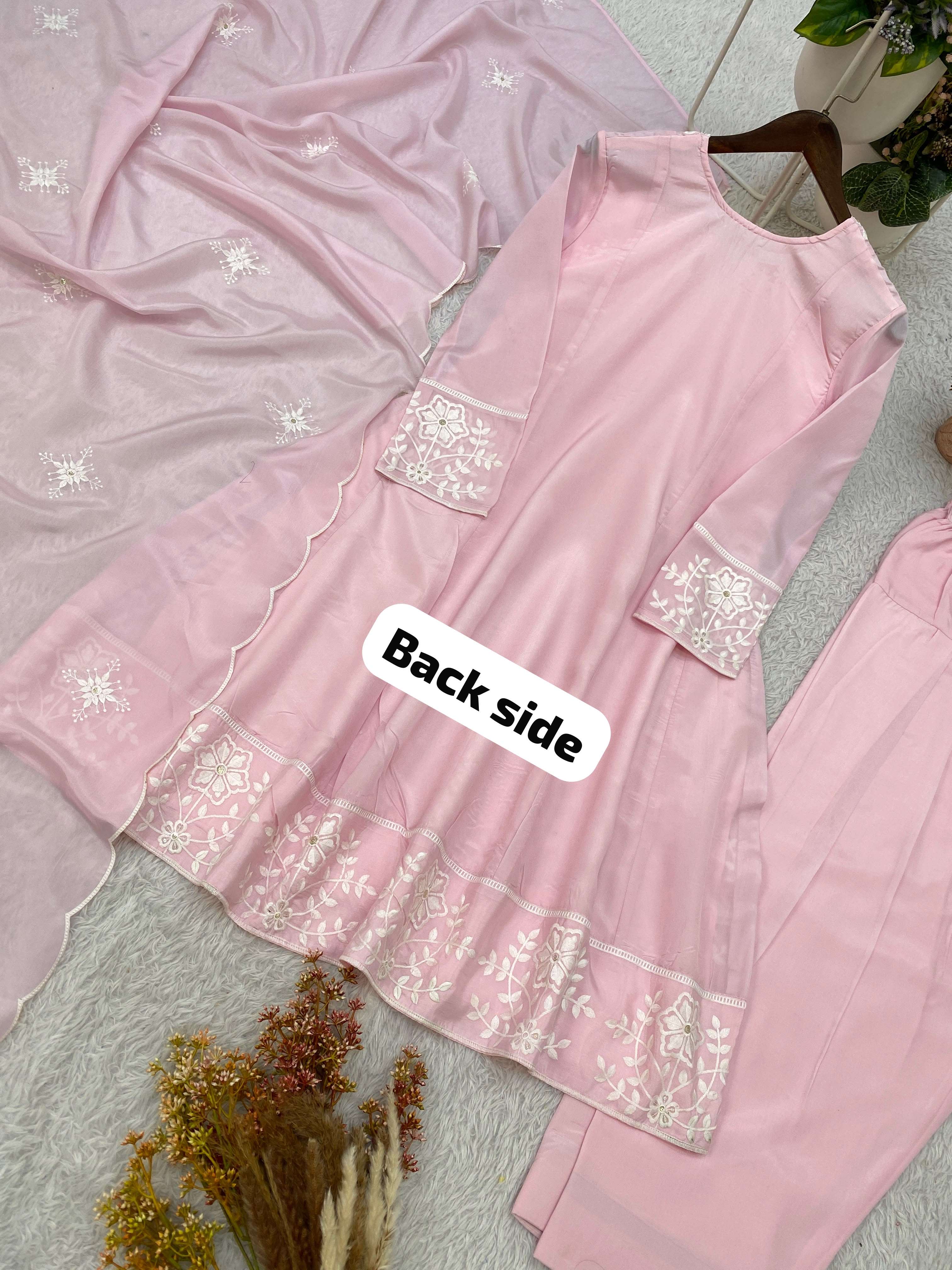 BE 494 SILK SEQUENCE EMBROIDERED WORKED TOP SALWAR WITH DUPATTA SET