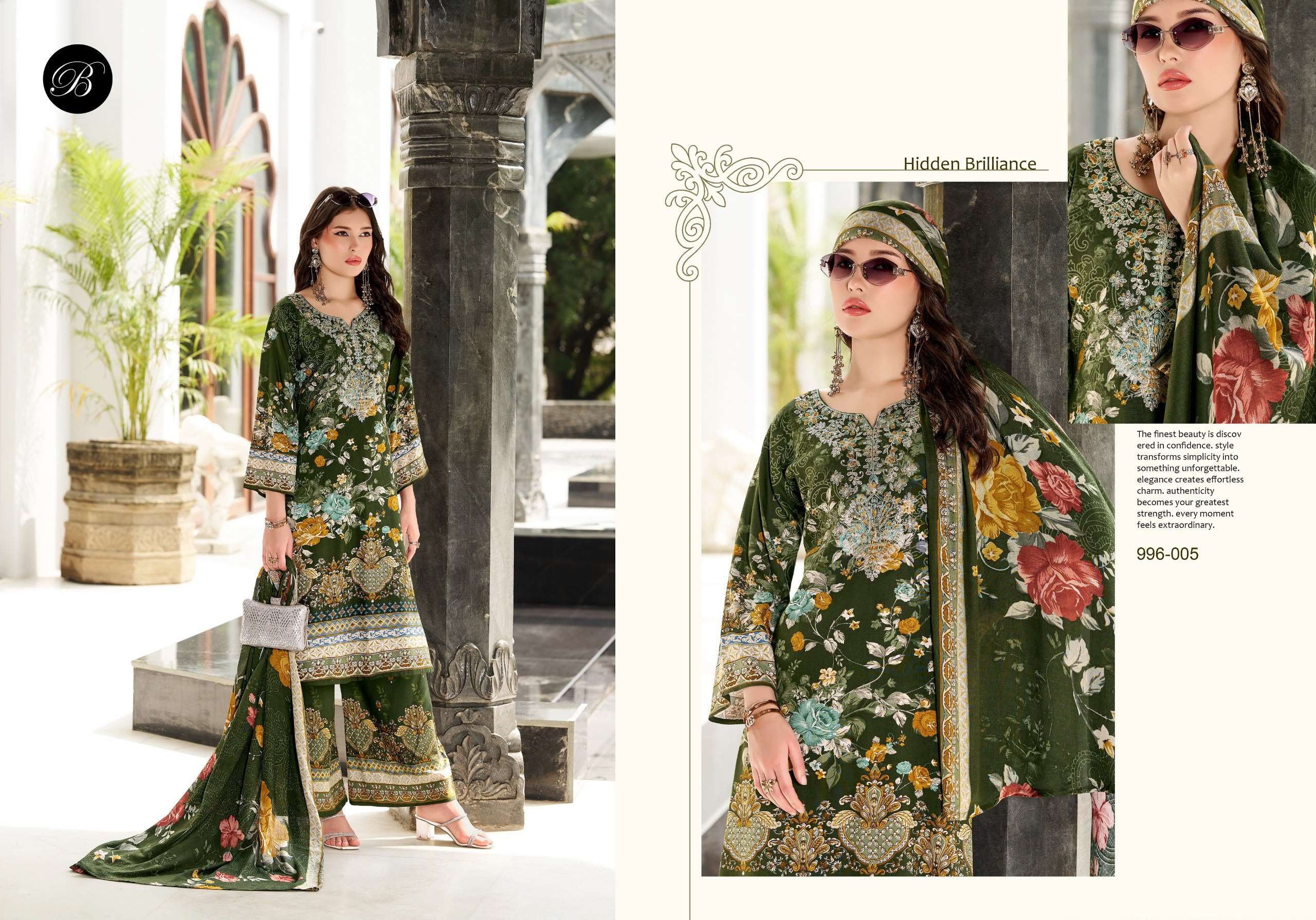 BELLIZA DESIGNER STUDIO DILKHUSH VOL 4 VISCOSE DIGITAL PRINT WITH FANCY WORK SUIT