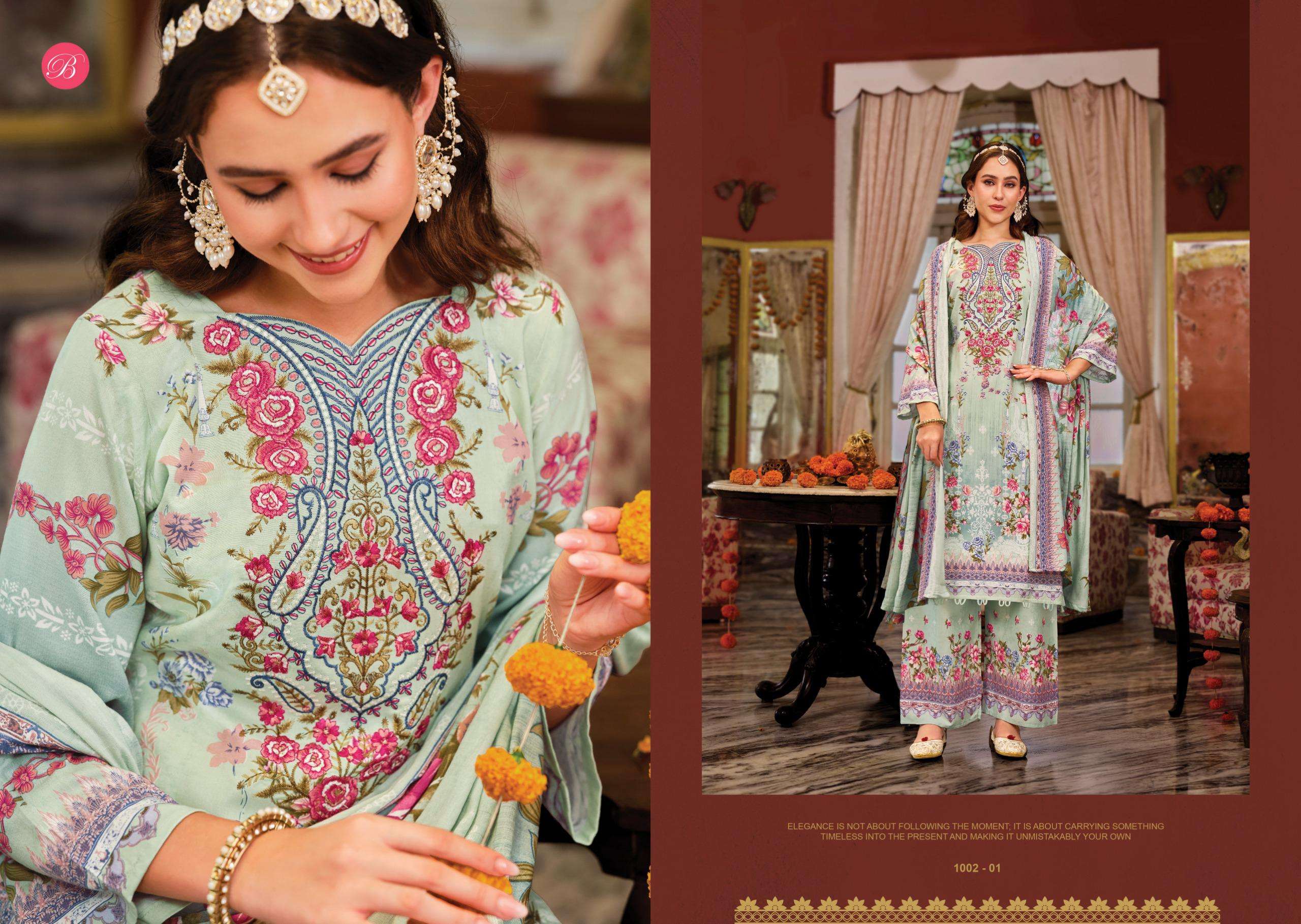 BELLIZA DESIGNER STUDIO DILKHUSH VOL 5 VISCOSE DIGITAL PRINT WITH FANCY WORK SUIT