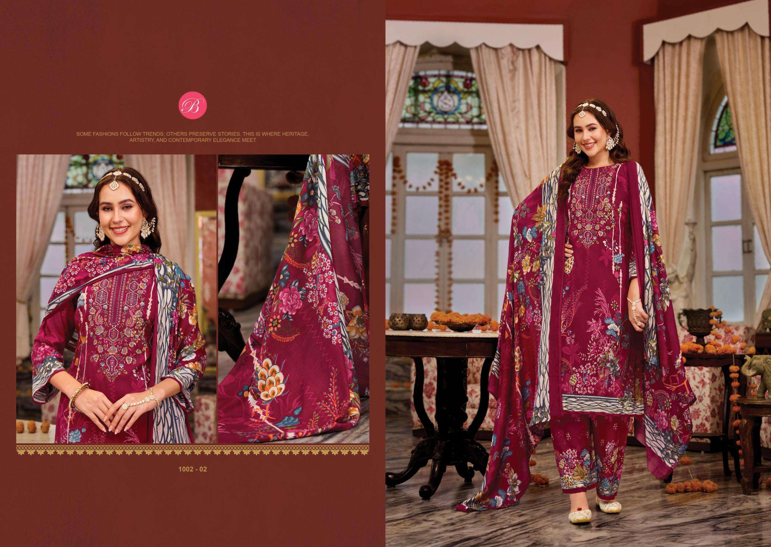 BELLIZA DESIGNER STUDIO DILKHUSH VOL 5 VISCOSE DIGITAL PRINT WITH FANCY WORK SUIT