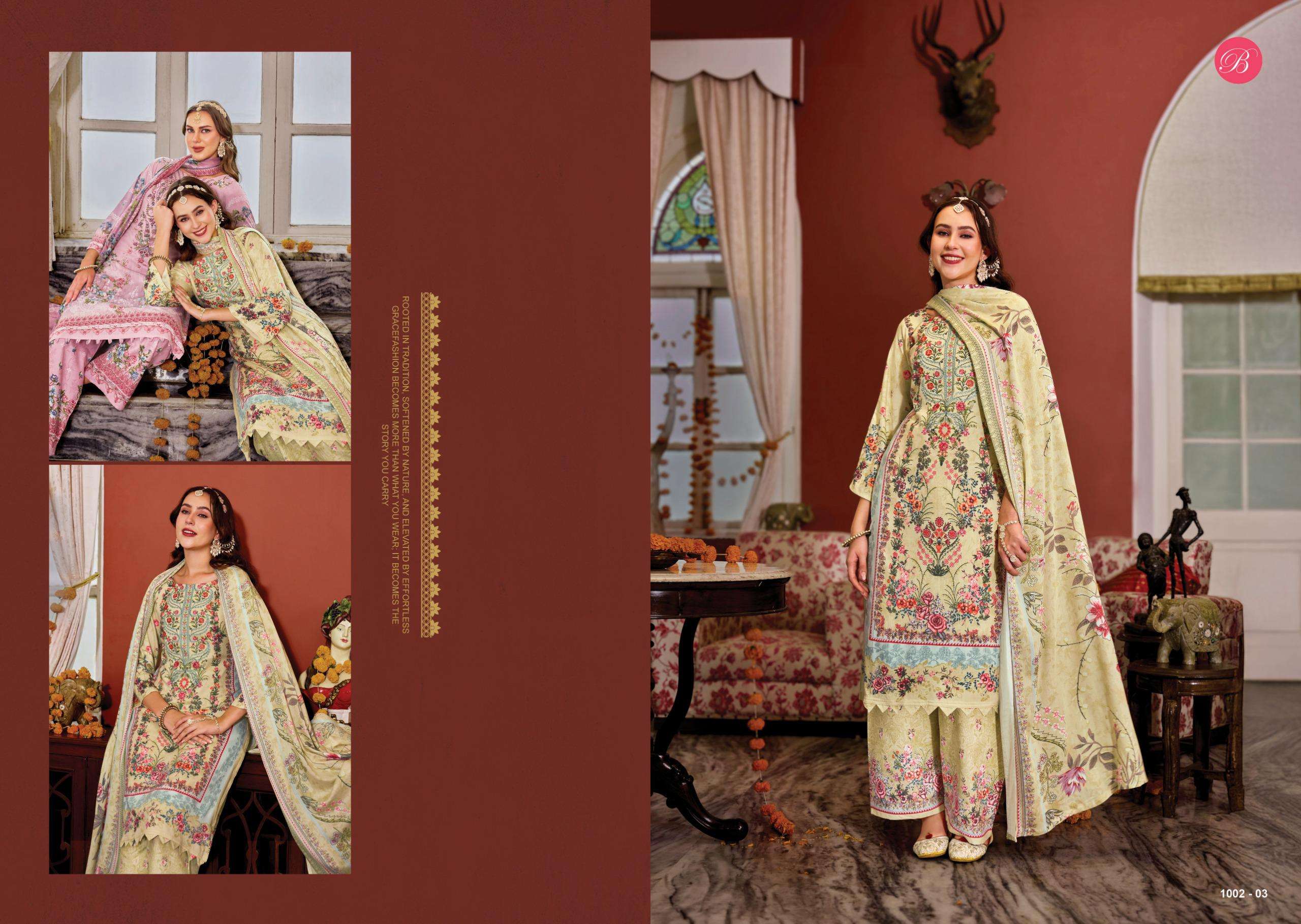BELLIZA DESIGNER STUDIO DILKHUSH VOL 5 VISCOSE DIGITAL PRINT WITH FANCY WORK SUIT